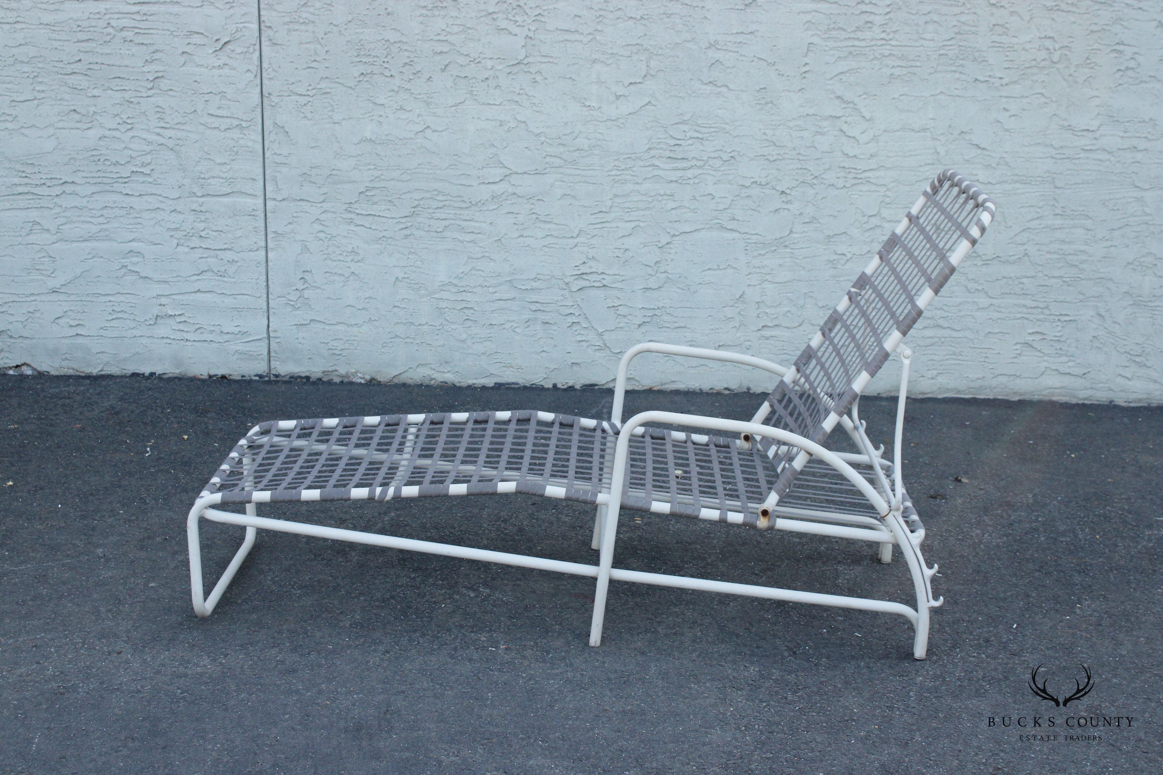 Mid Century Modern Outdoor Patio Reclining Chaise Lounge