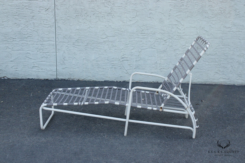 Mid Century Modern Outdoor Patio Reclining Chaise Lounge