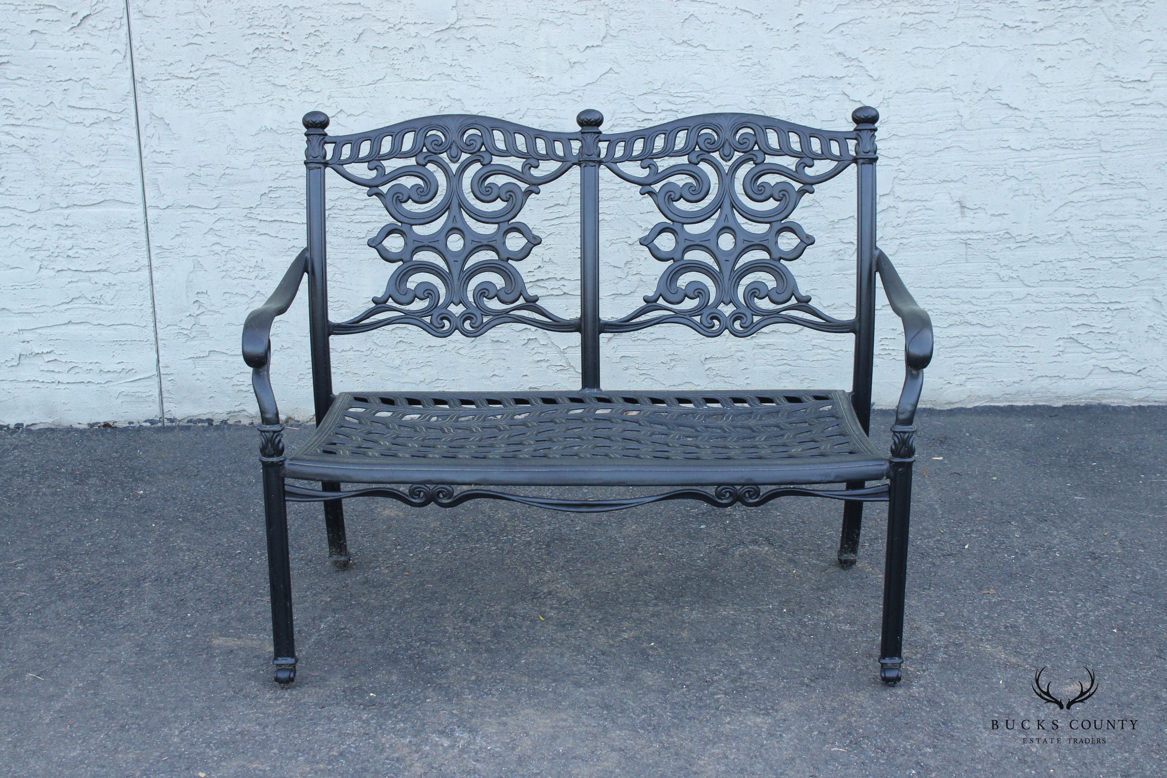 Quality Cast Aluminum Outdoor Patio Settee Bench