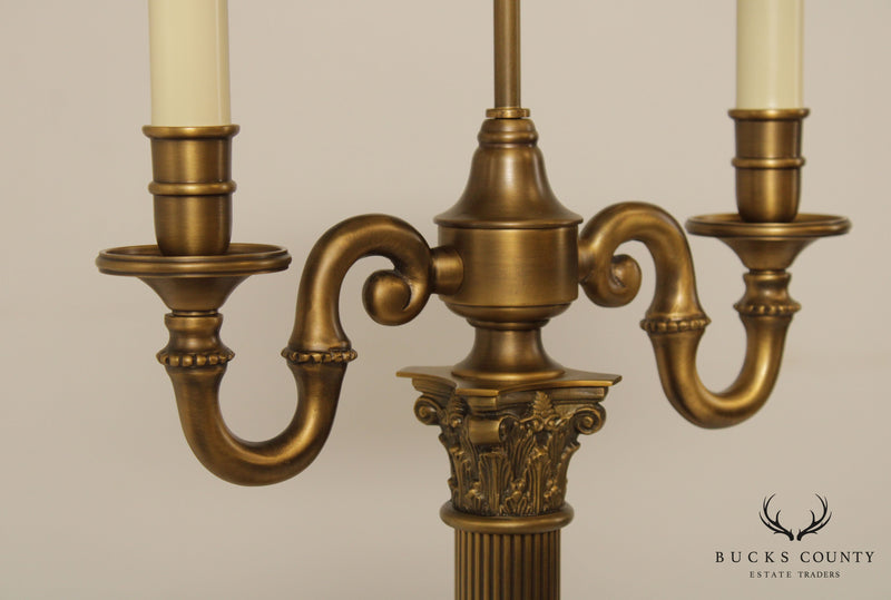 Regency Neoclassical Style Brass Bouillotte Table Lamp