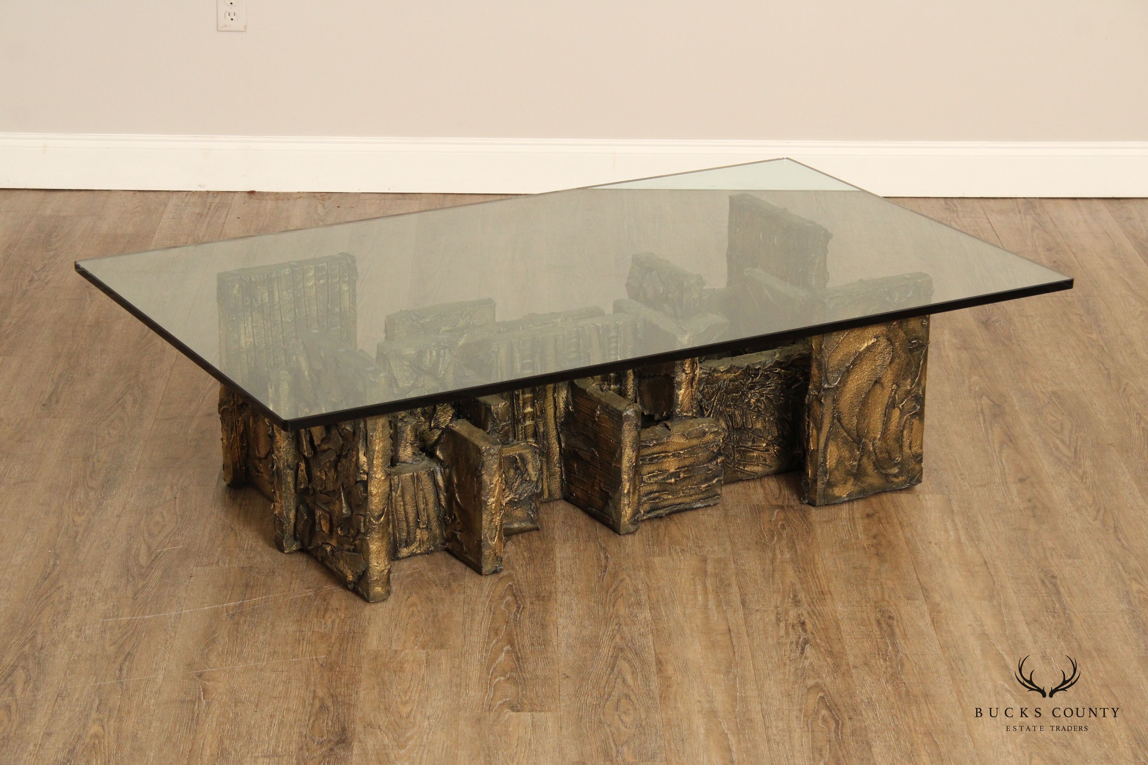 Paul Evans Brutalist Style 'PE 131' Bronzed Coffee Table