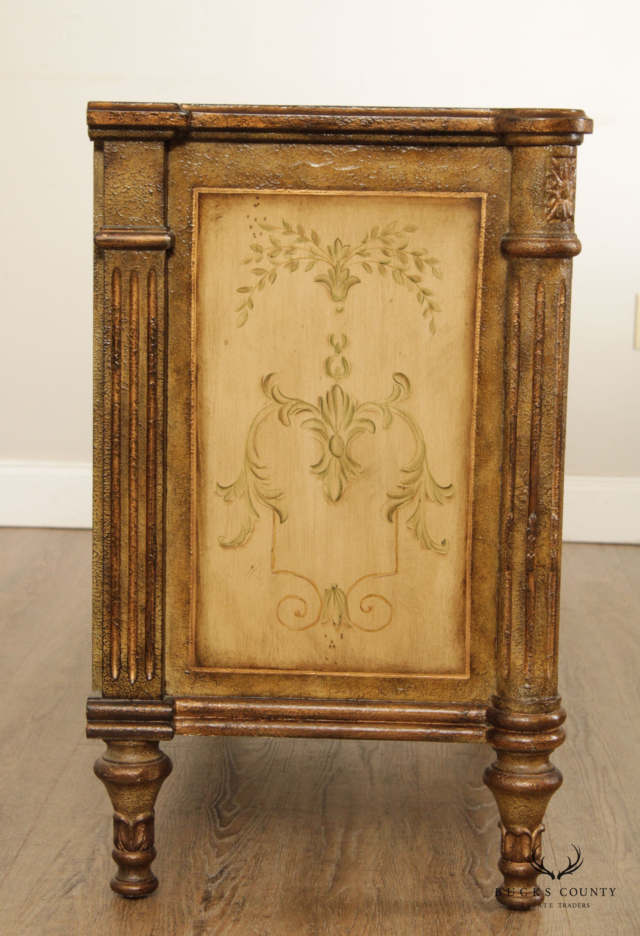 Paint Decorated French Louis XVI Style Chest Of Drawers