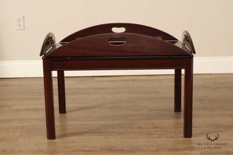 Biggs Chippendale Style Mahogany Butler's Tray Coffee Table