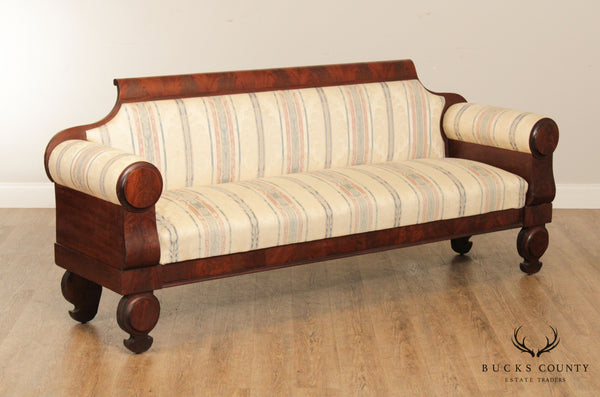 Antique Classical 19th Century Mahogany Baltimore Sofa John Needles