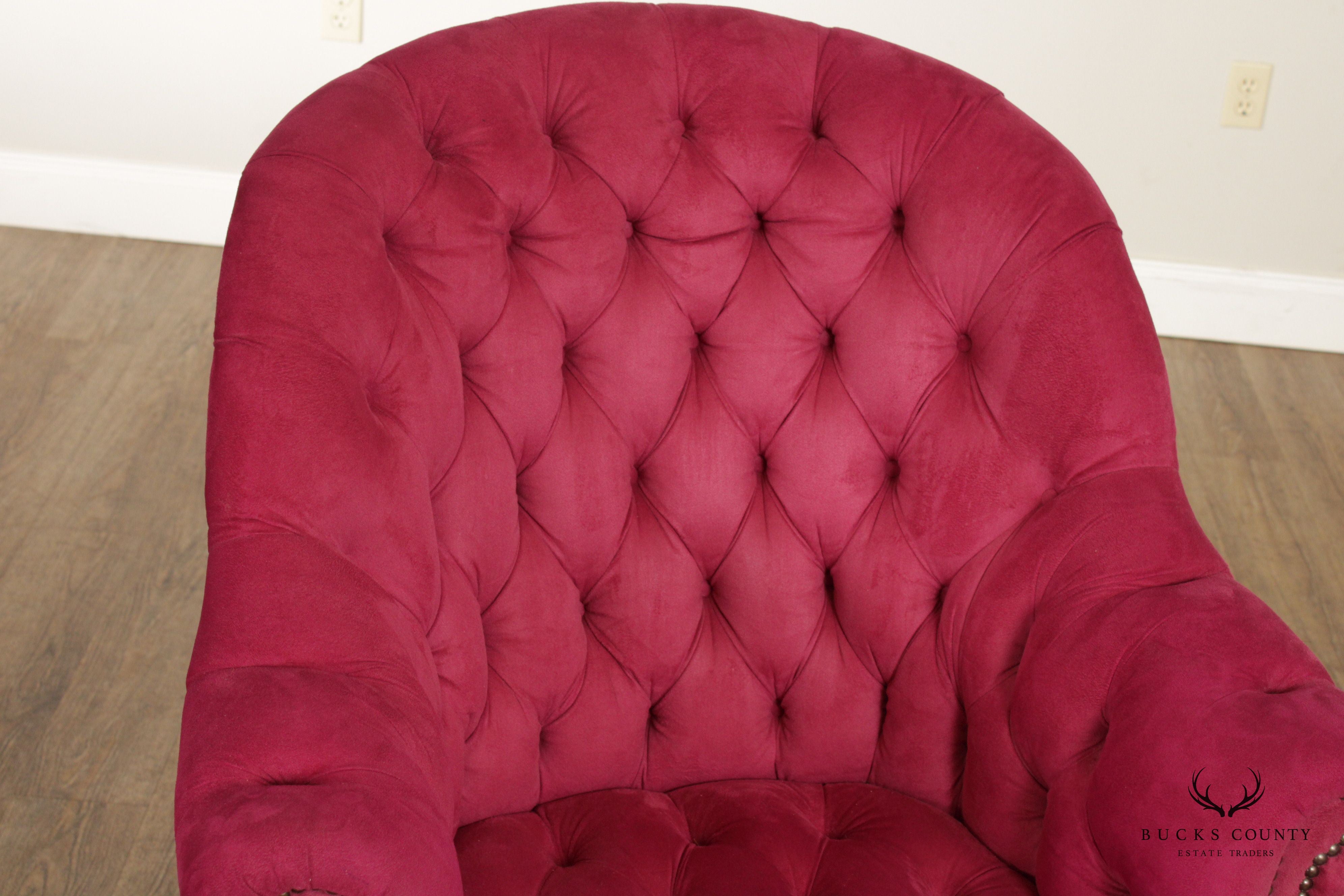 Custom Quality Tufted Upholstered Club Desk Chair