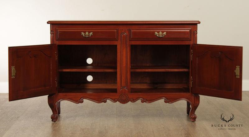 French Louis XV Style Cherry TV Media Sideboard