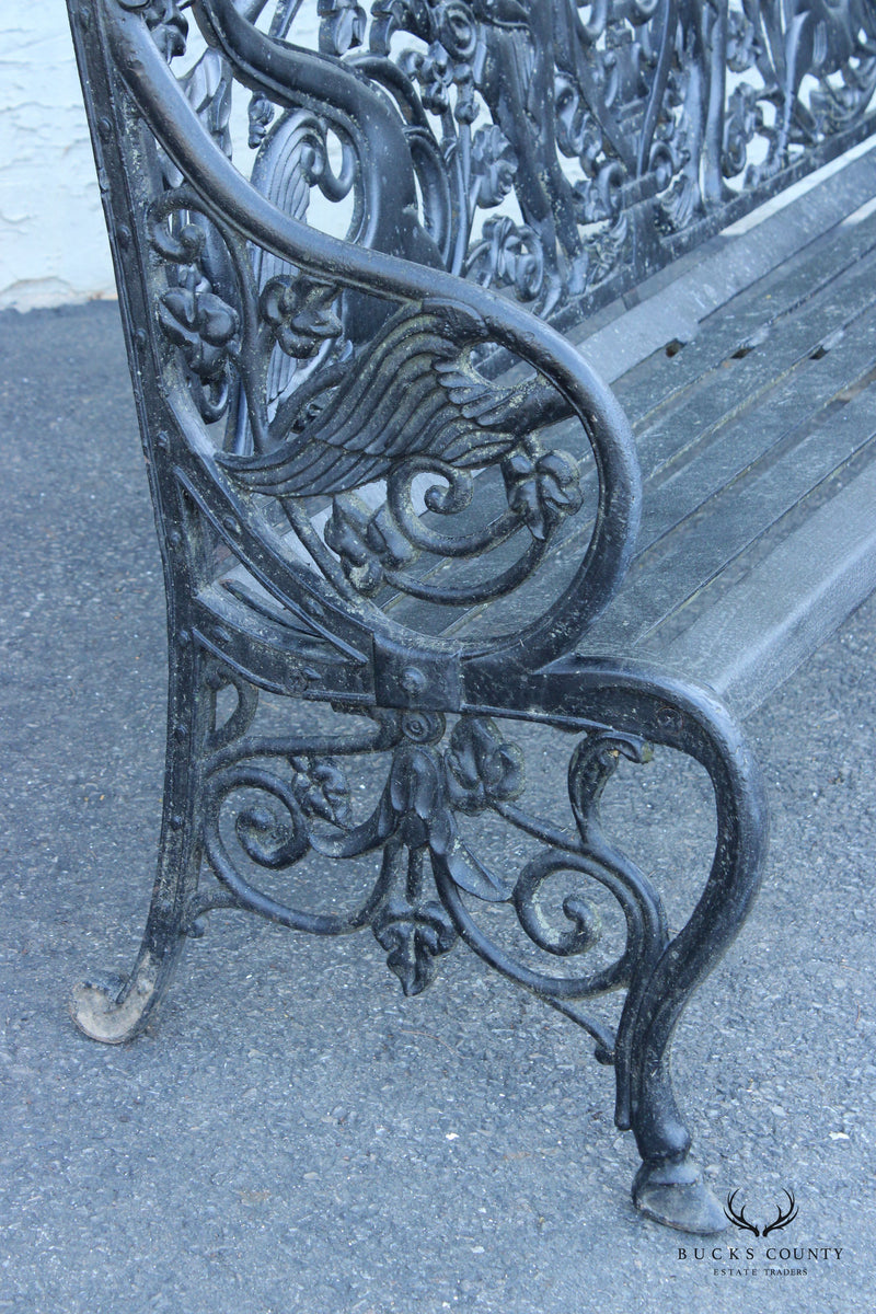 Coalbrookdale Style Cast Iron Outdoor Garden Bench