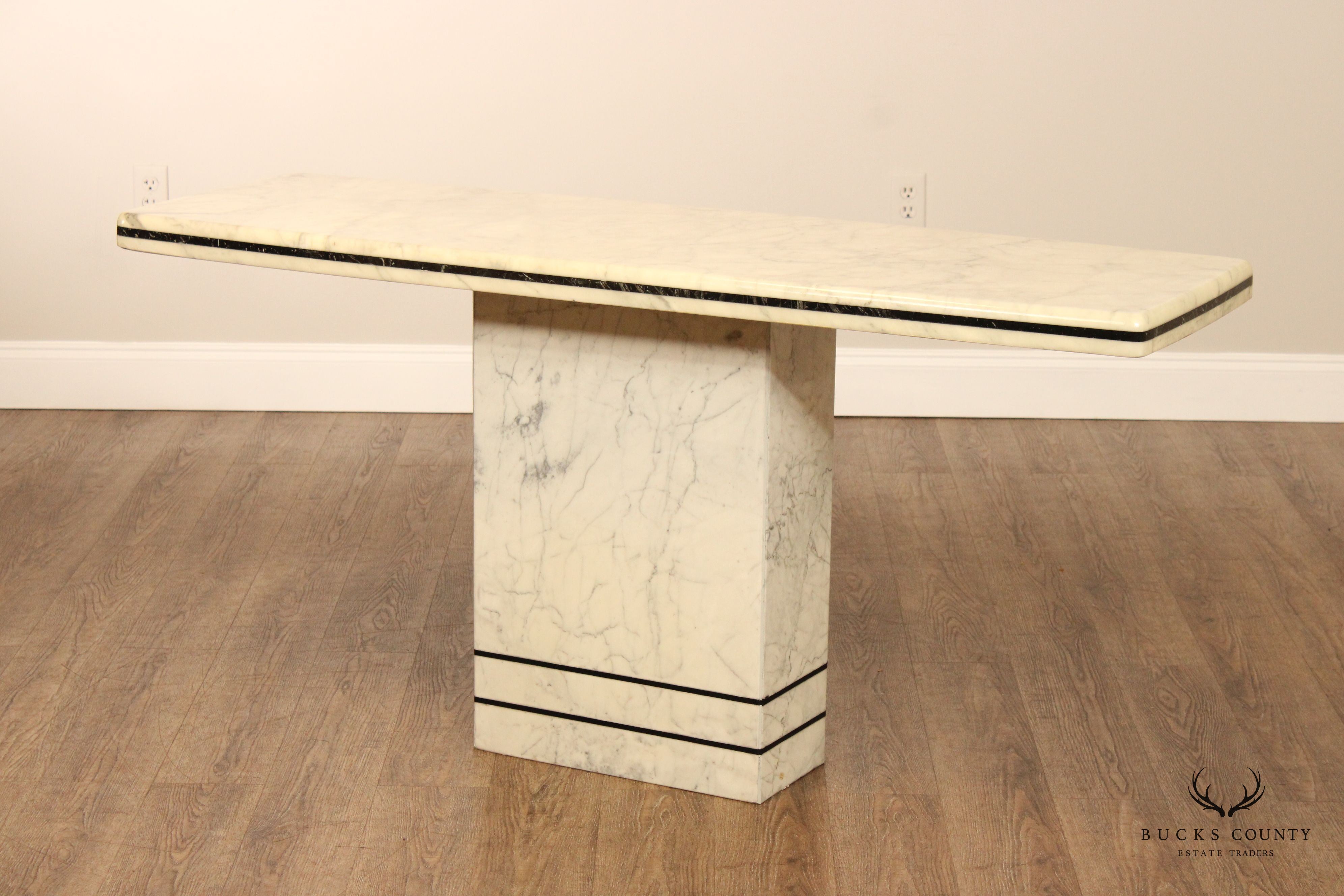 Italian Postmodern Marble Pedestal Console