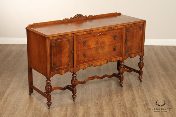 Red Lion Table Co. William And Mary Style 1930's Vintage Walnut Sideboard