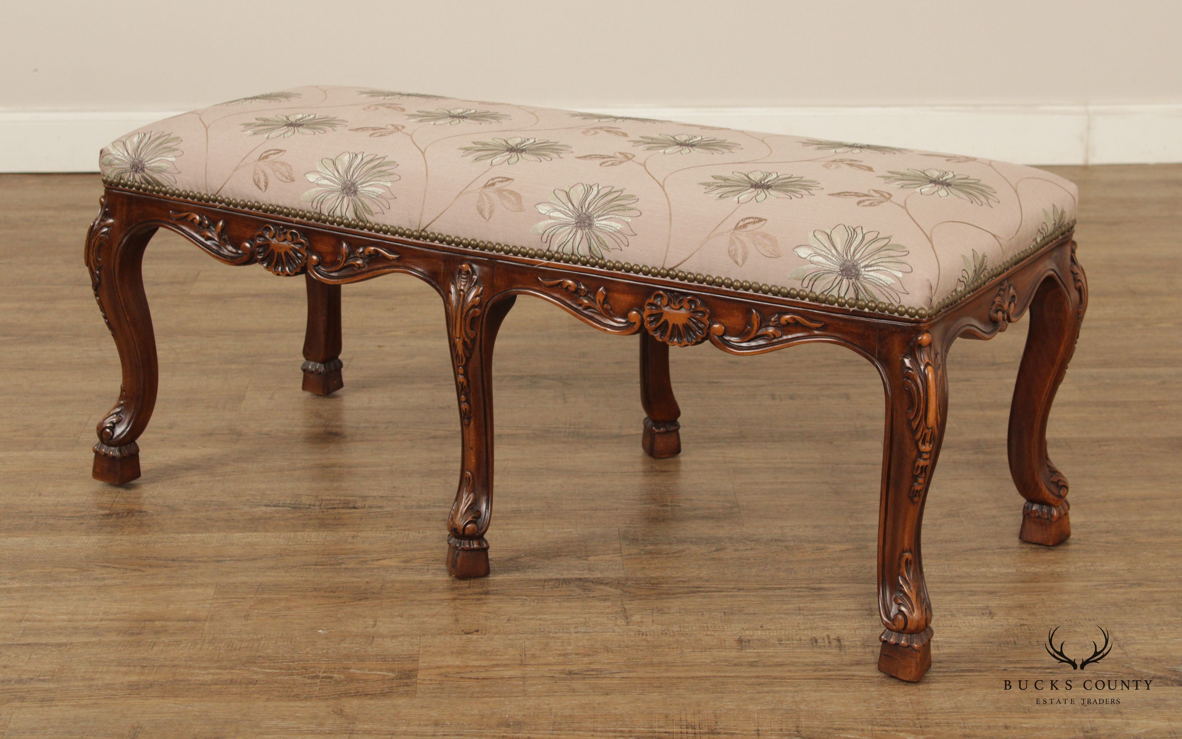 Karges French Louis XV Style Upholstered Window Bench