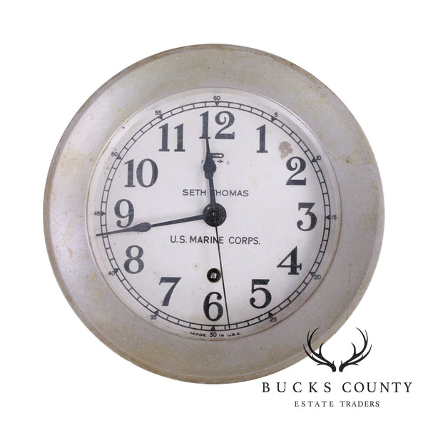 Vintage Seth Thomas U.S. Marine Corps Commissioned Clock