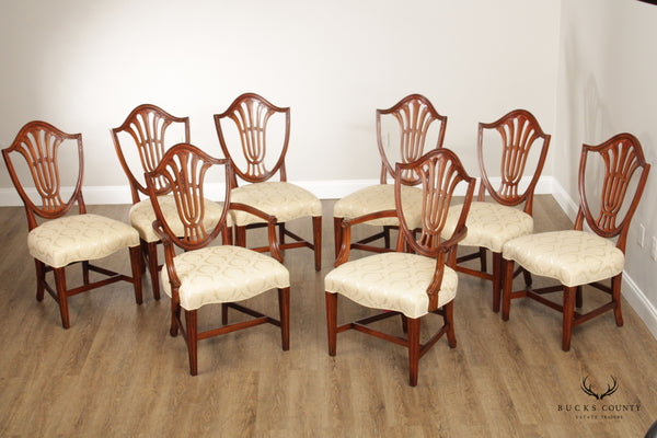 Millender Furniture Hepplewhite Style Set of Eight Mahogany Dining Chairs