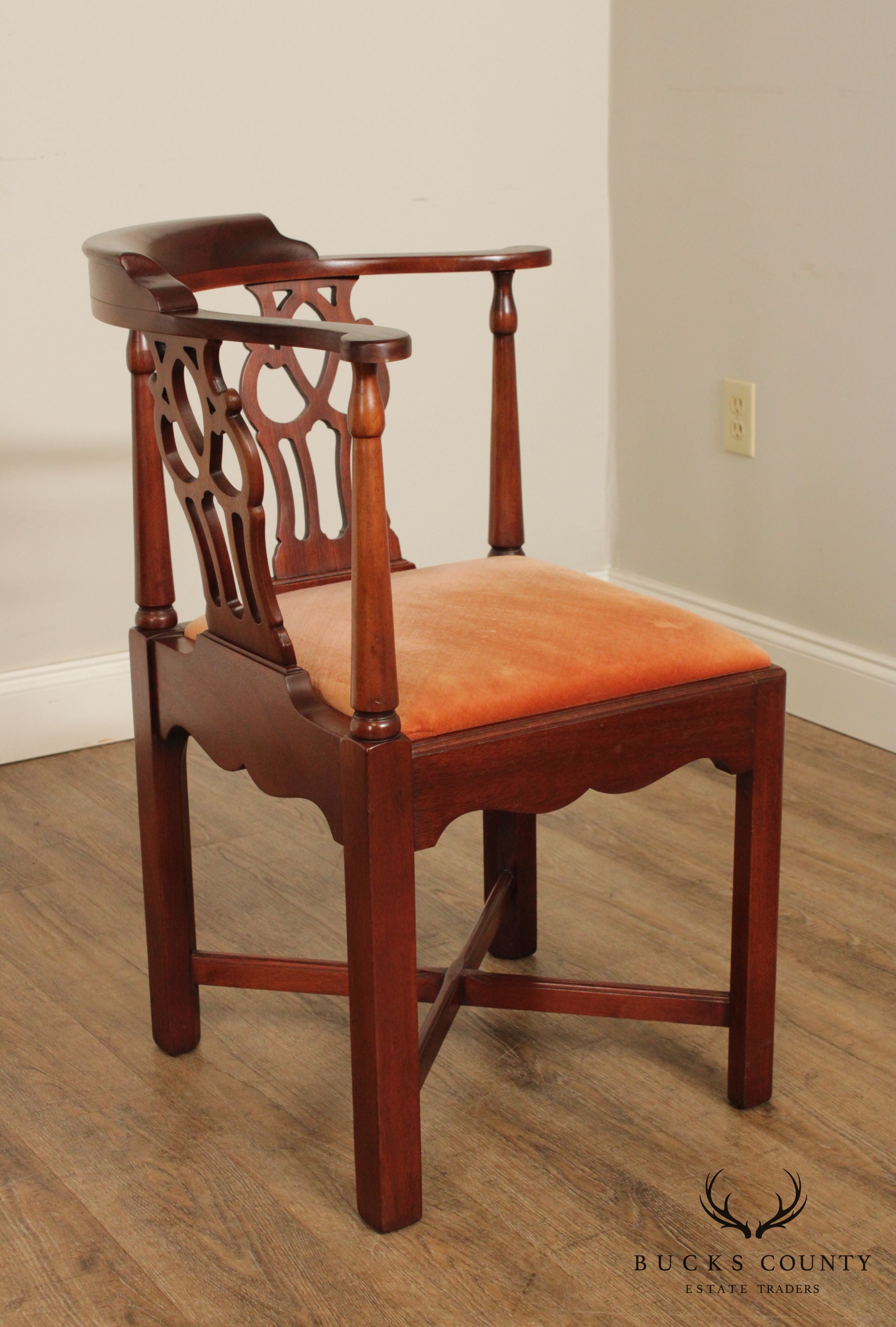 Hickory Chair Mahogany Chippendale Style Corner Chair