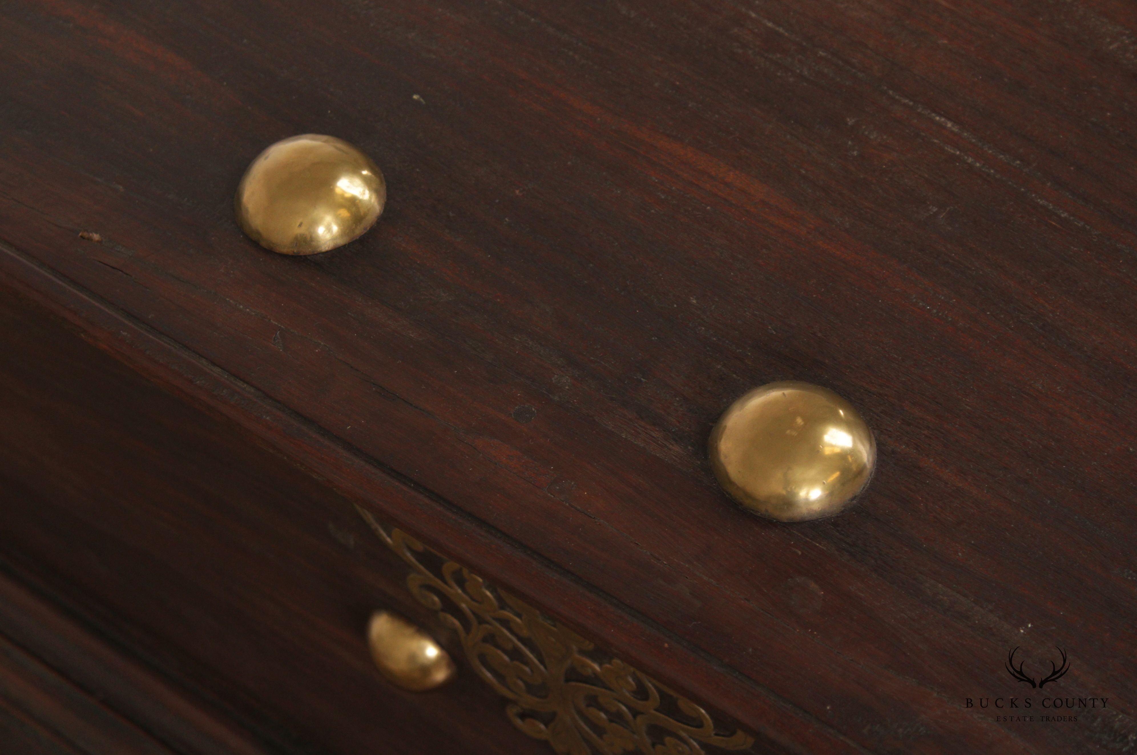 18th Century Continental Brass Mounted Hardwood Blanket Chest