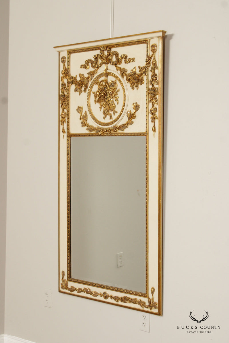 Friedman Brothers French Louis XVI Style Partial Gilt Trumeau Mirror