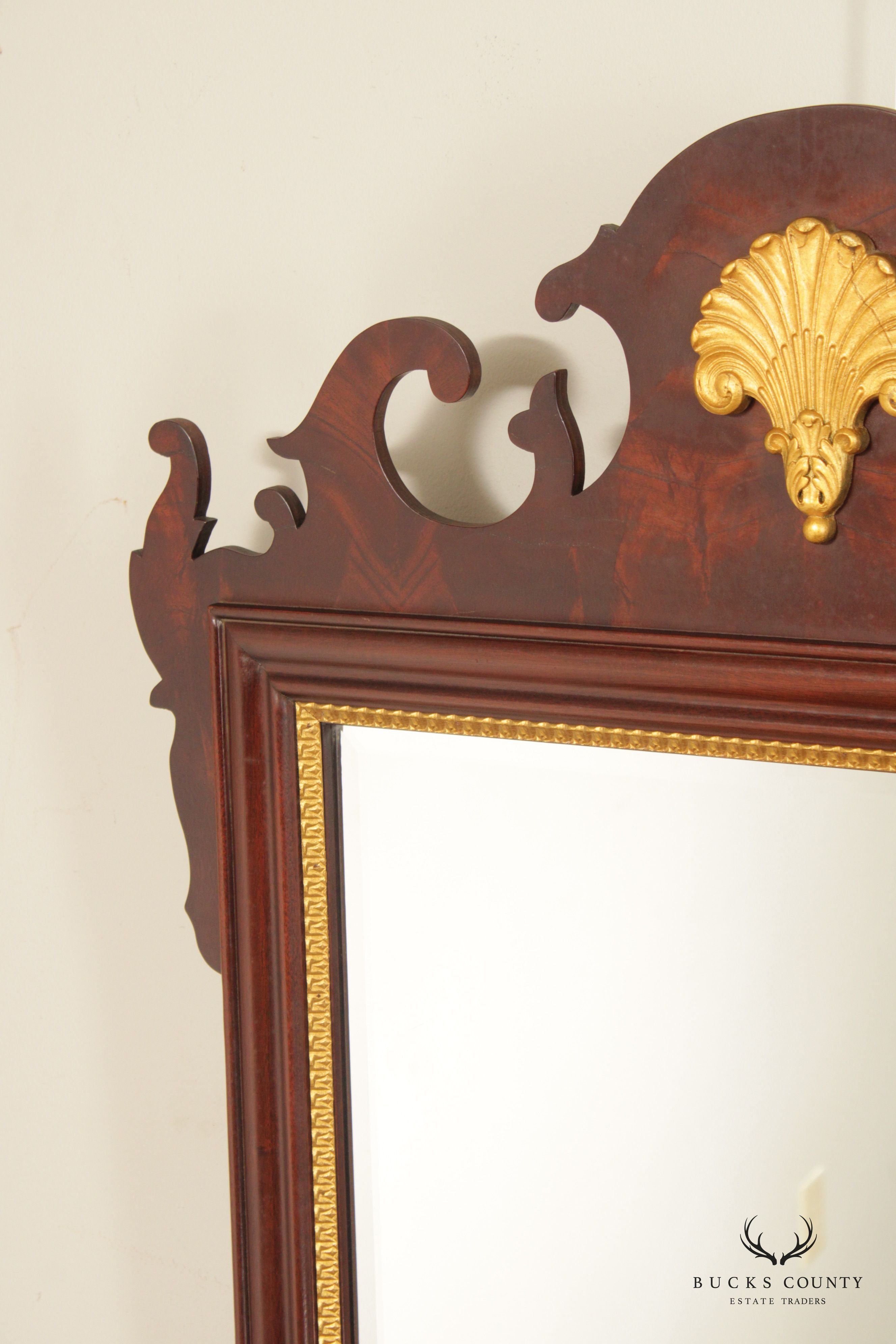 Councill Craftsmen Chippendale Style Partial Gilt Mahogany Mirror