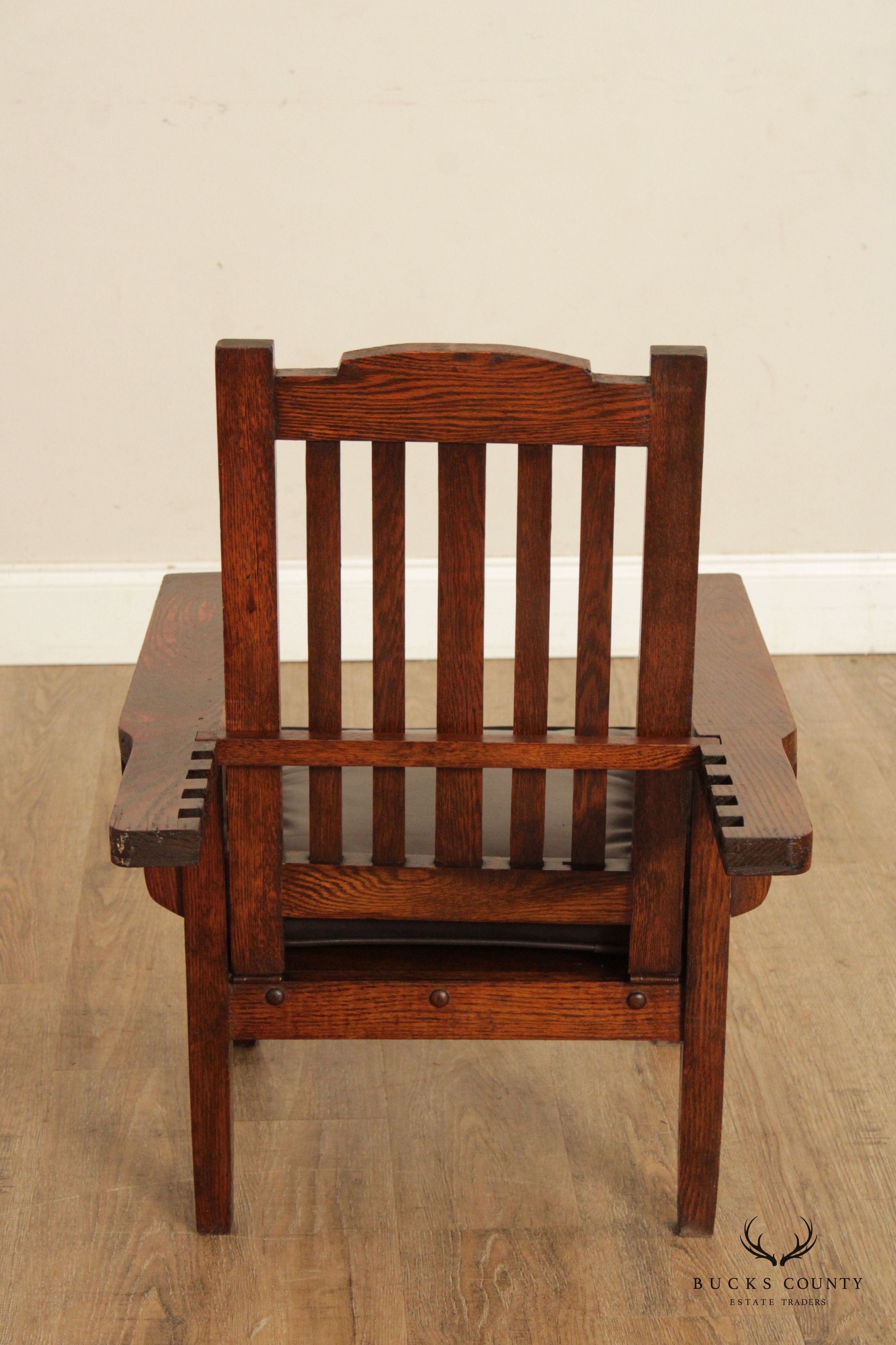 Antique Mission Oak Children Morris Armchair