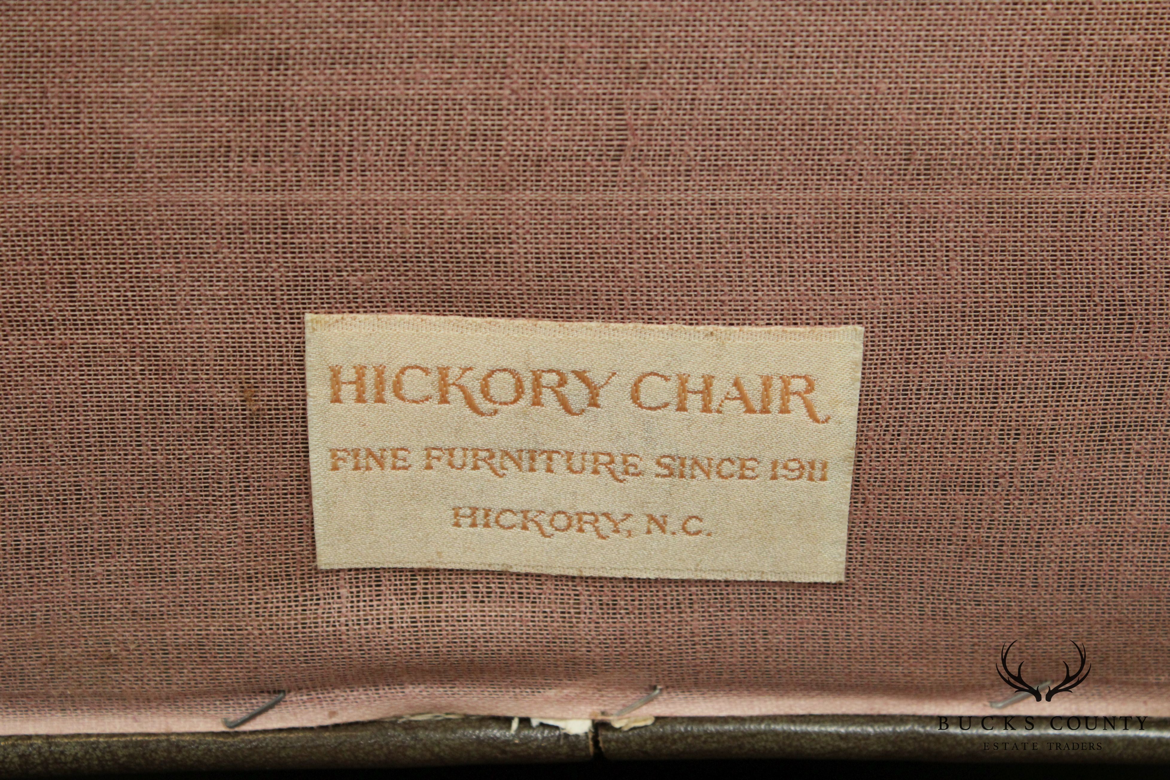 Hickory Chair Mahogany Chippendale Style Leather Library Armchair