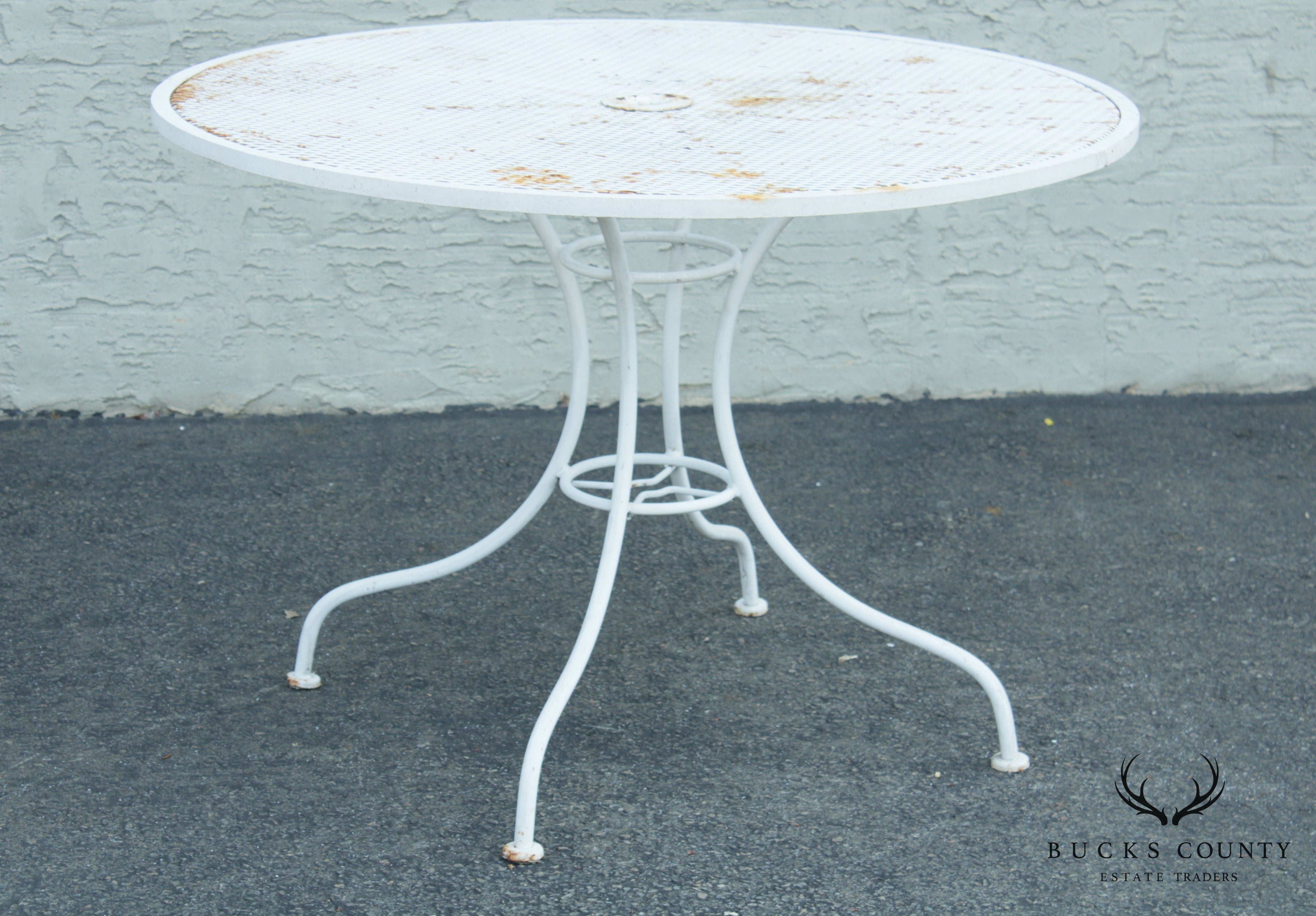 Vintage Wrought Iron Round Patio, Garden Dining Table