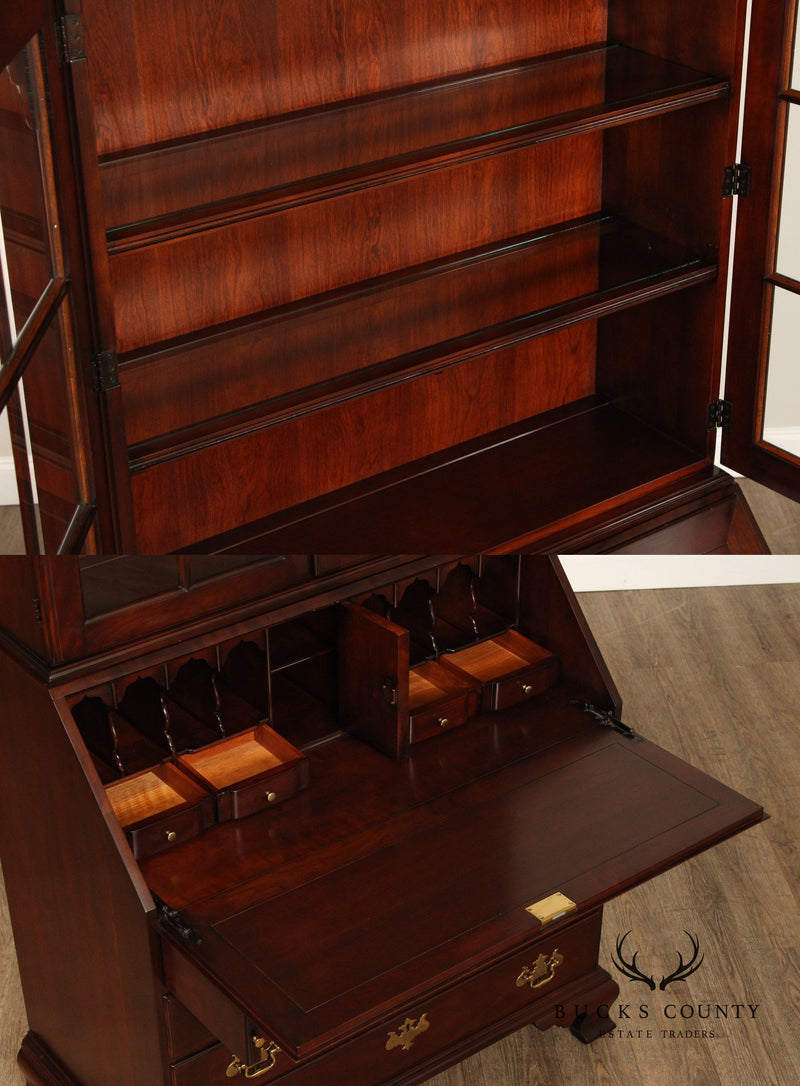 Statton Chippendale Style Cherry Secretary Bookcase
