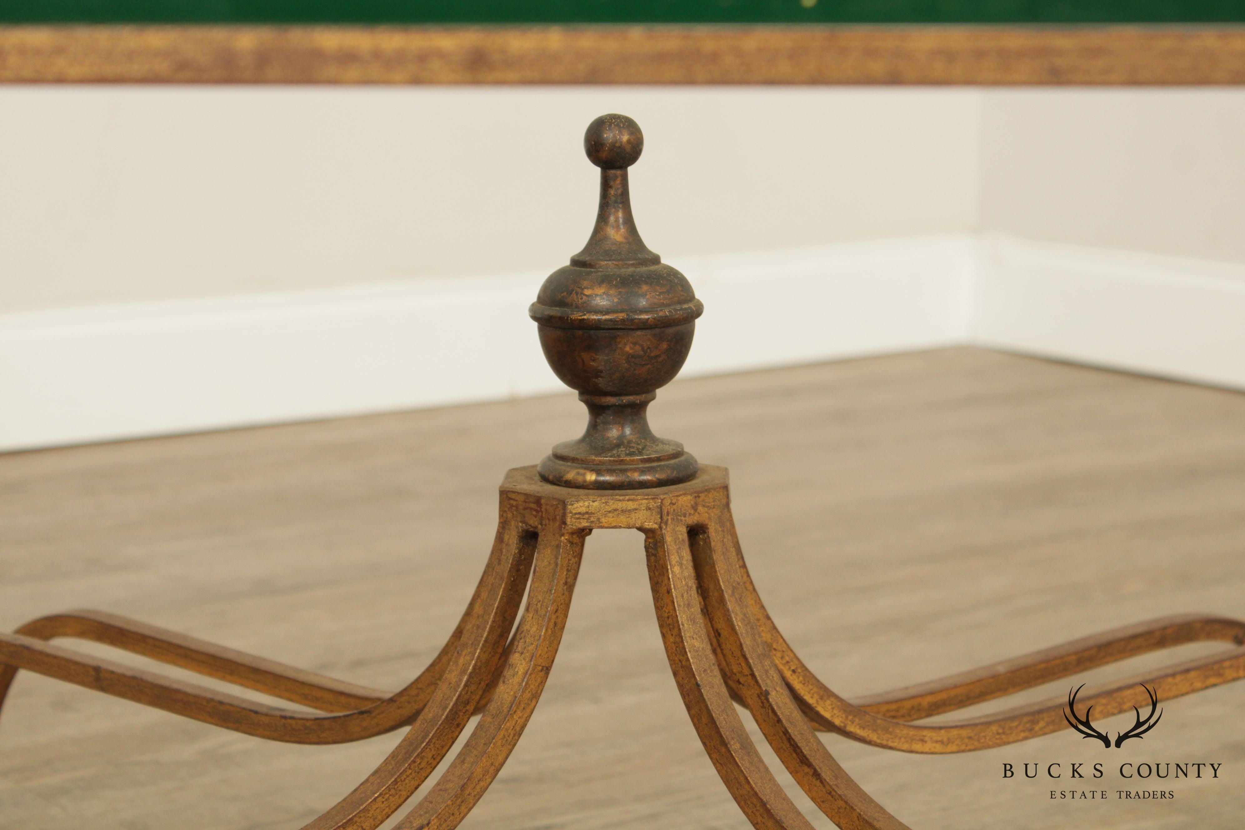 Quality French Gilt Metal Glass Top Coffee Table