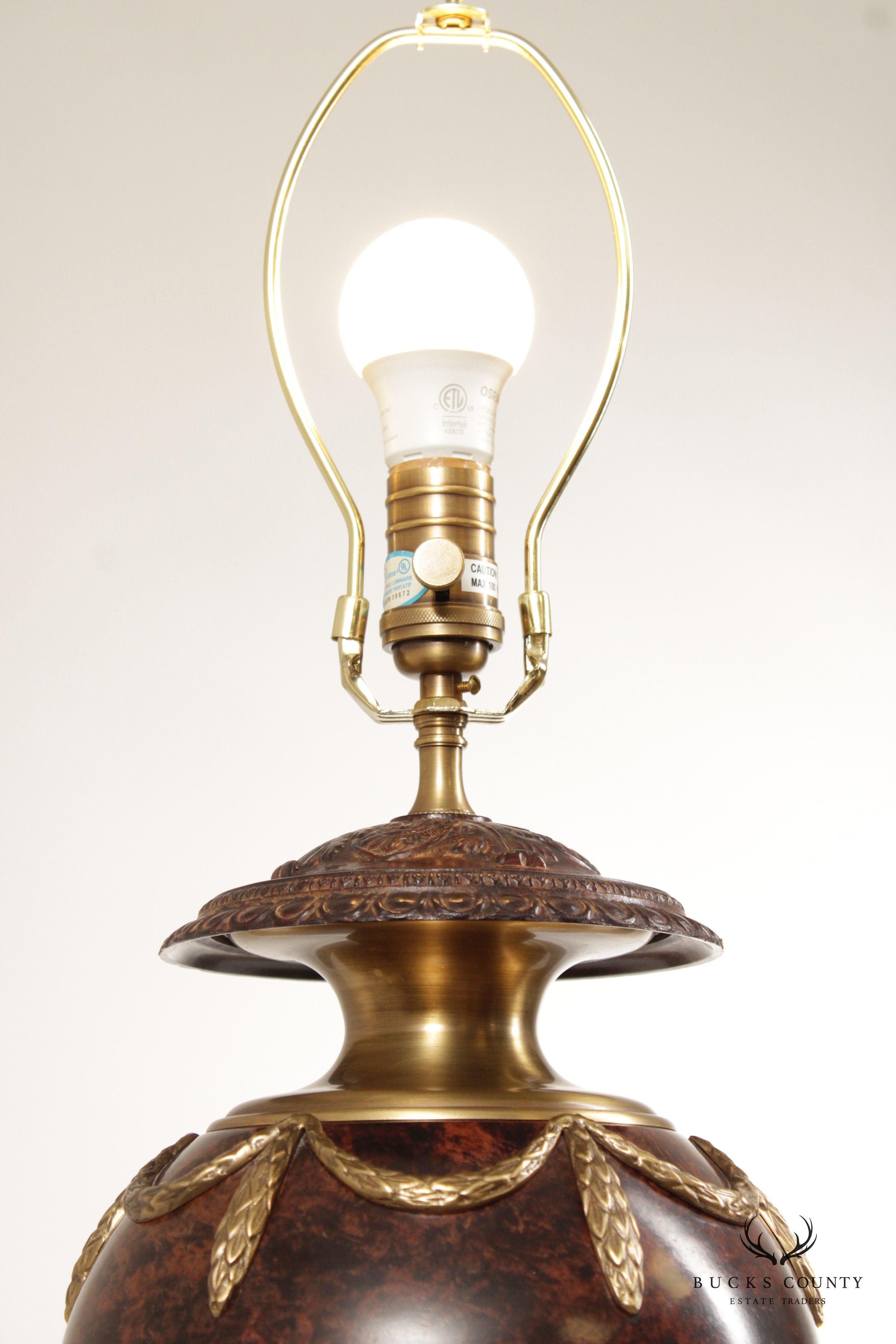 Neoclassical Style Brass Mounted Vasiform Table Lamp