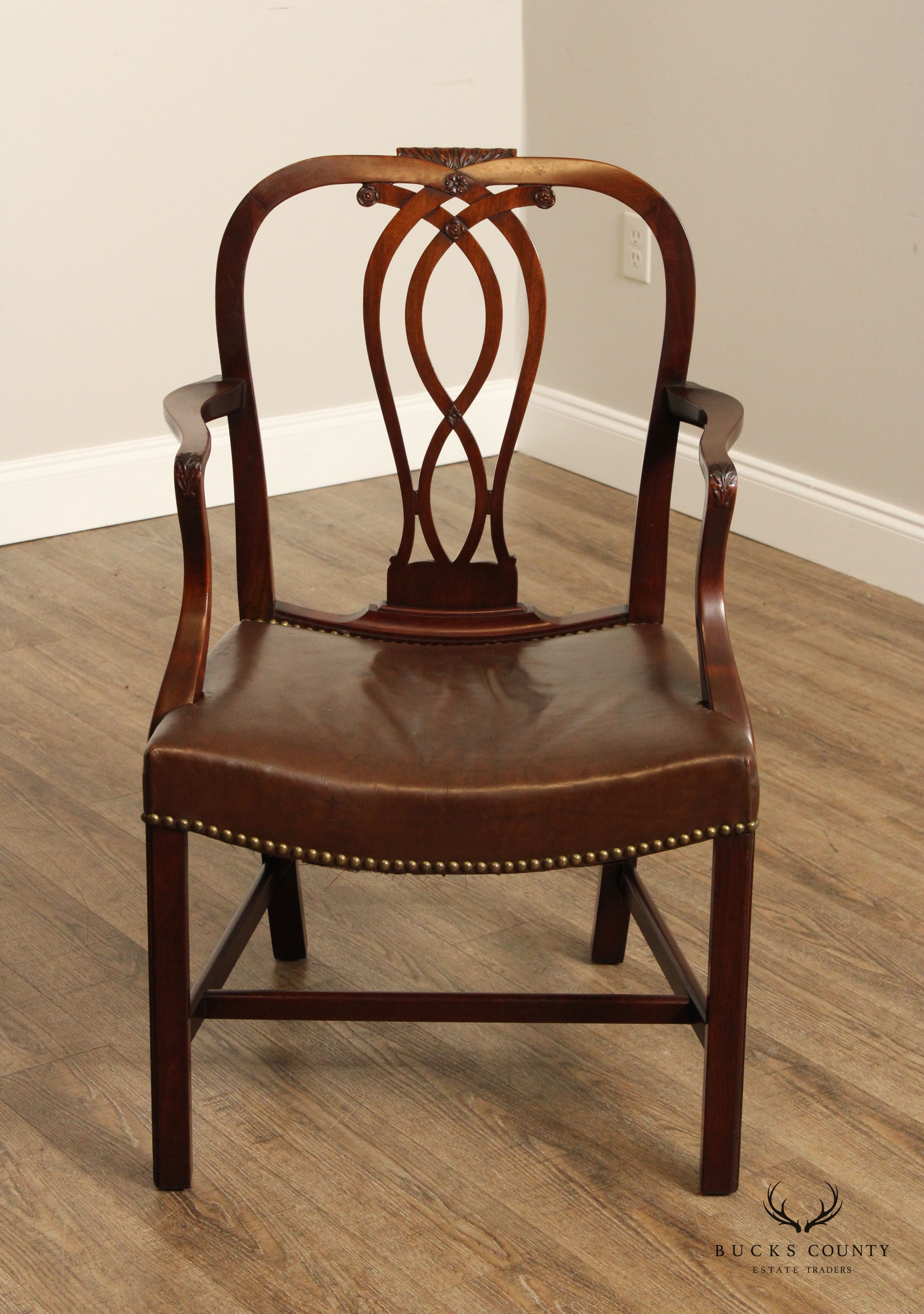 A.H. Davenport Co. Chippendale Style Custom Mahogany Armchair