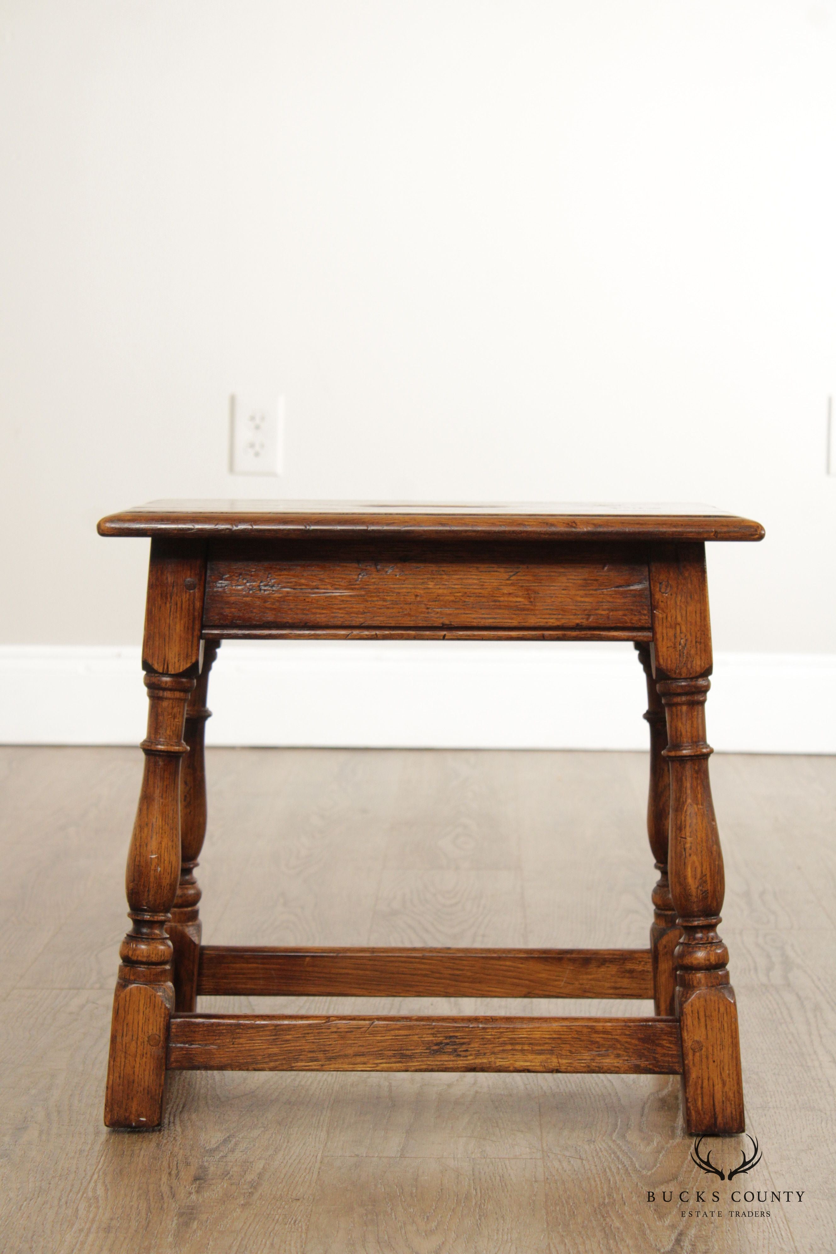 Stickley 'Antiquities' William & Mary Style Oak Stool