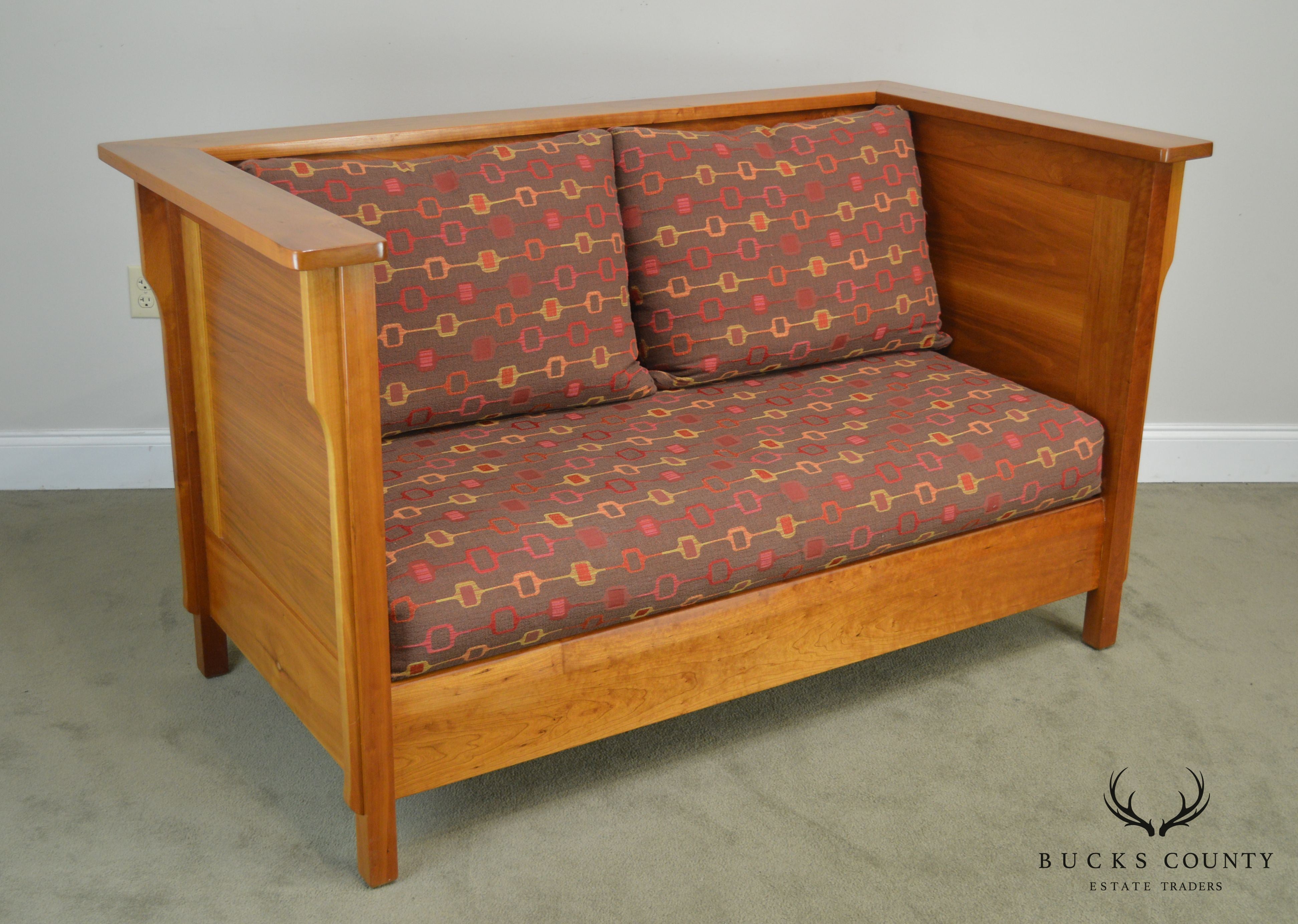 Mission Style Studio Hand Crafted Cherry & Walnut Prairie Settee