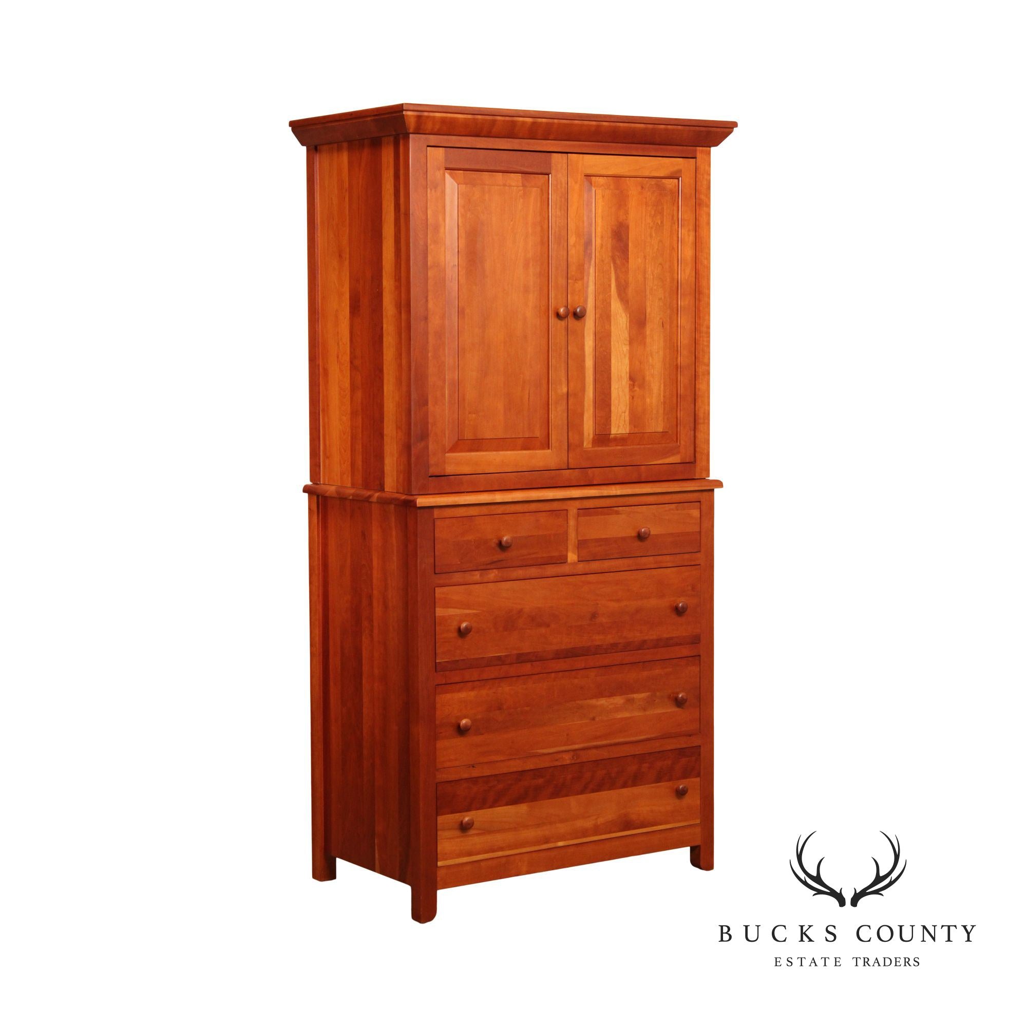 Stuart David Solid Cherry Bedroom Armoire Cabinet