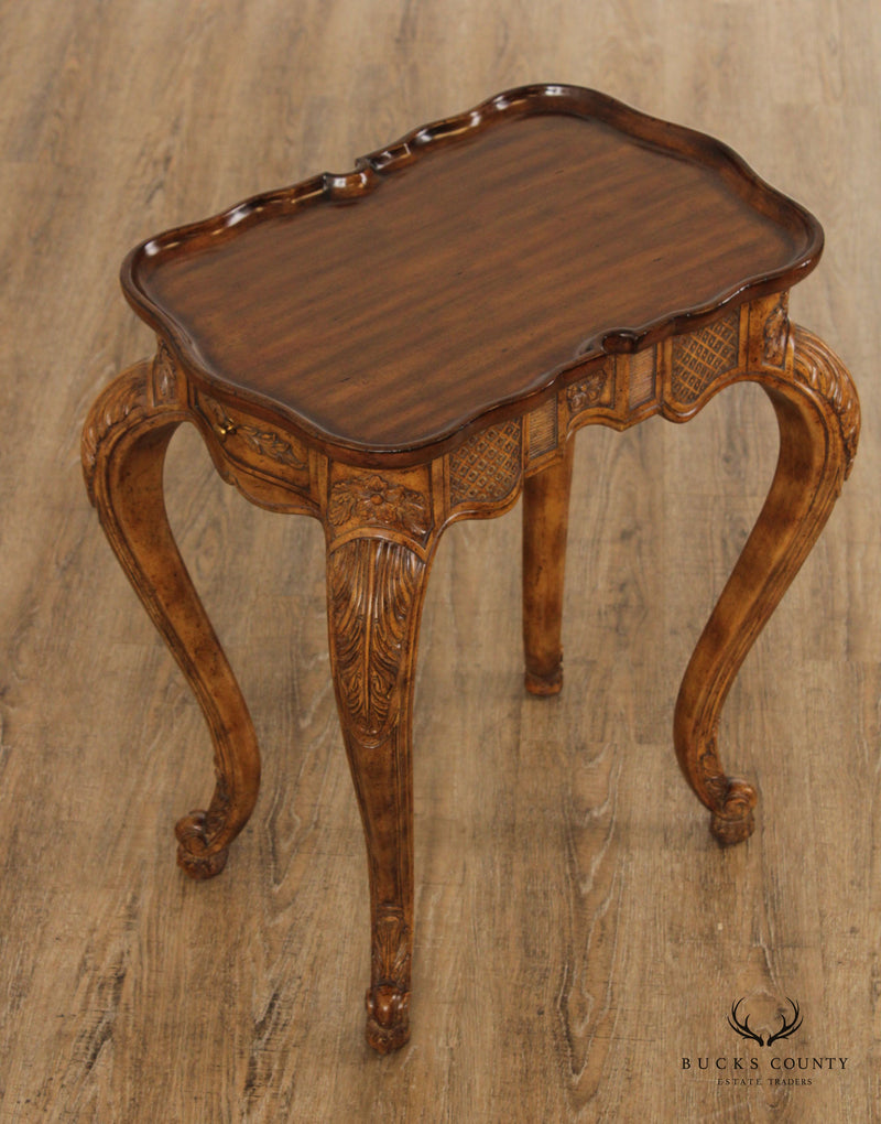 Maitland Smith French Provincial Carved Side Table