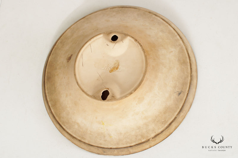 Spanish Folk Art Style Enameled Stoneware Charger