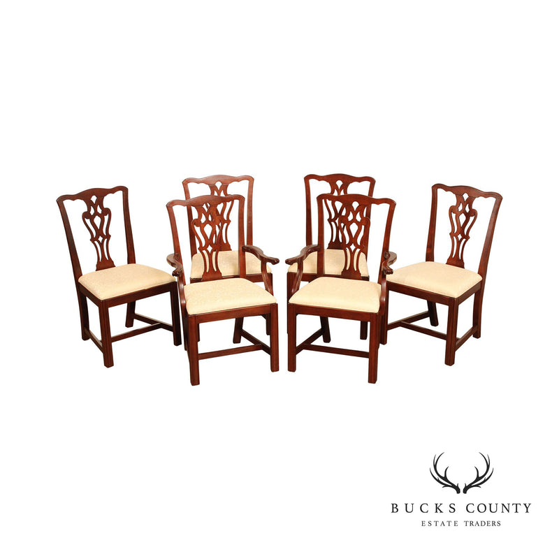 Pennsylvania House Chippendale Style Set Six Cherry Dining Chairs