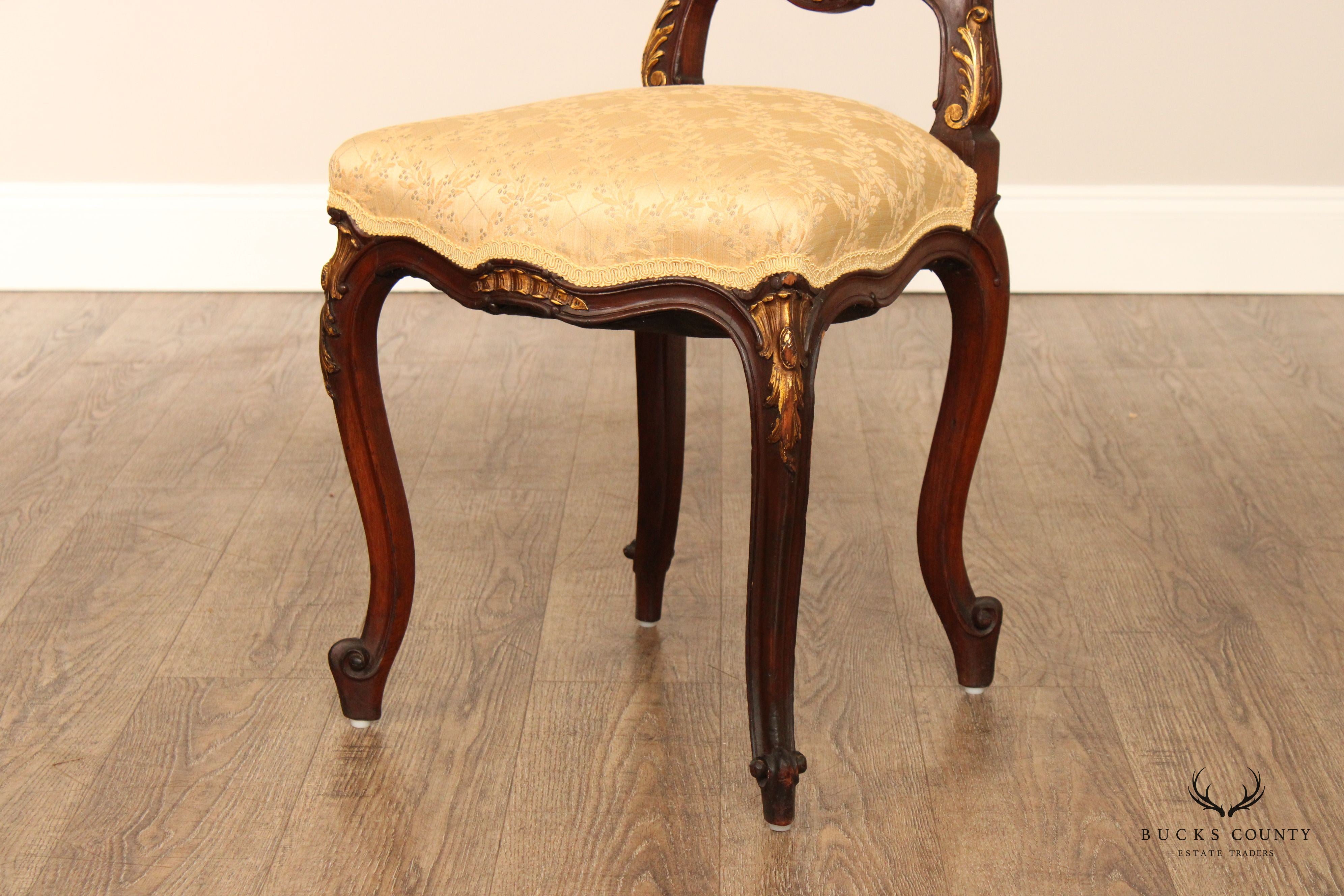 Louis XV Style Parcel Gilt Side Accent Chair