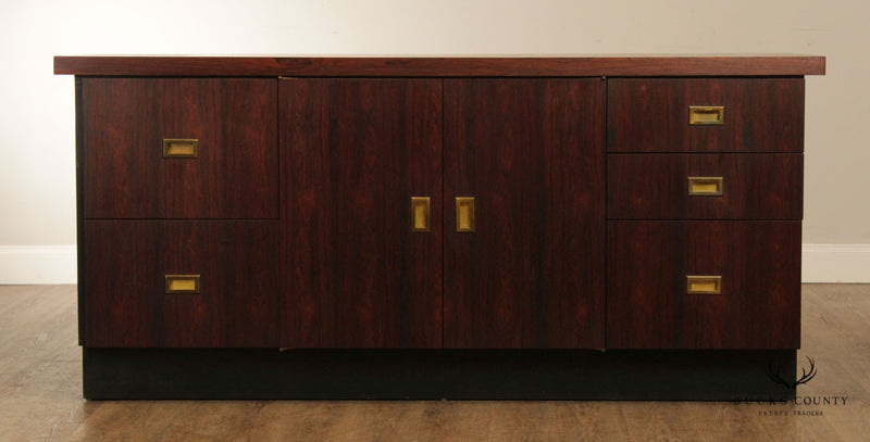 MID CENTURY MODERN ROSEWOOD OFFICE CREDENZA SIDEBOARD FILECABINET