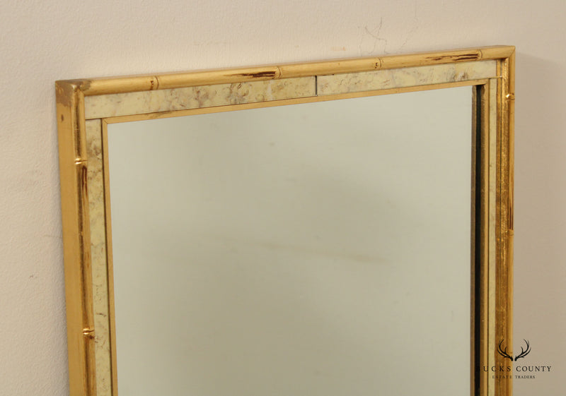 LaBarge Hollywood Regency Gold Faux Bamboo Full-Length Mirror