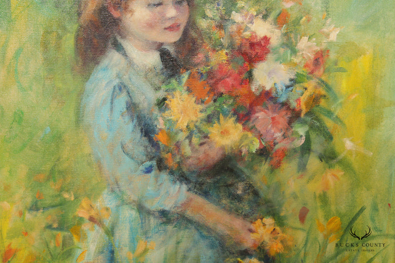 Cydney Grossman Impressionist Style 'Helene' Original Painting, Custom Framed