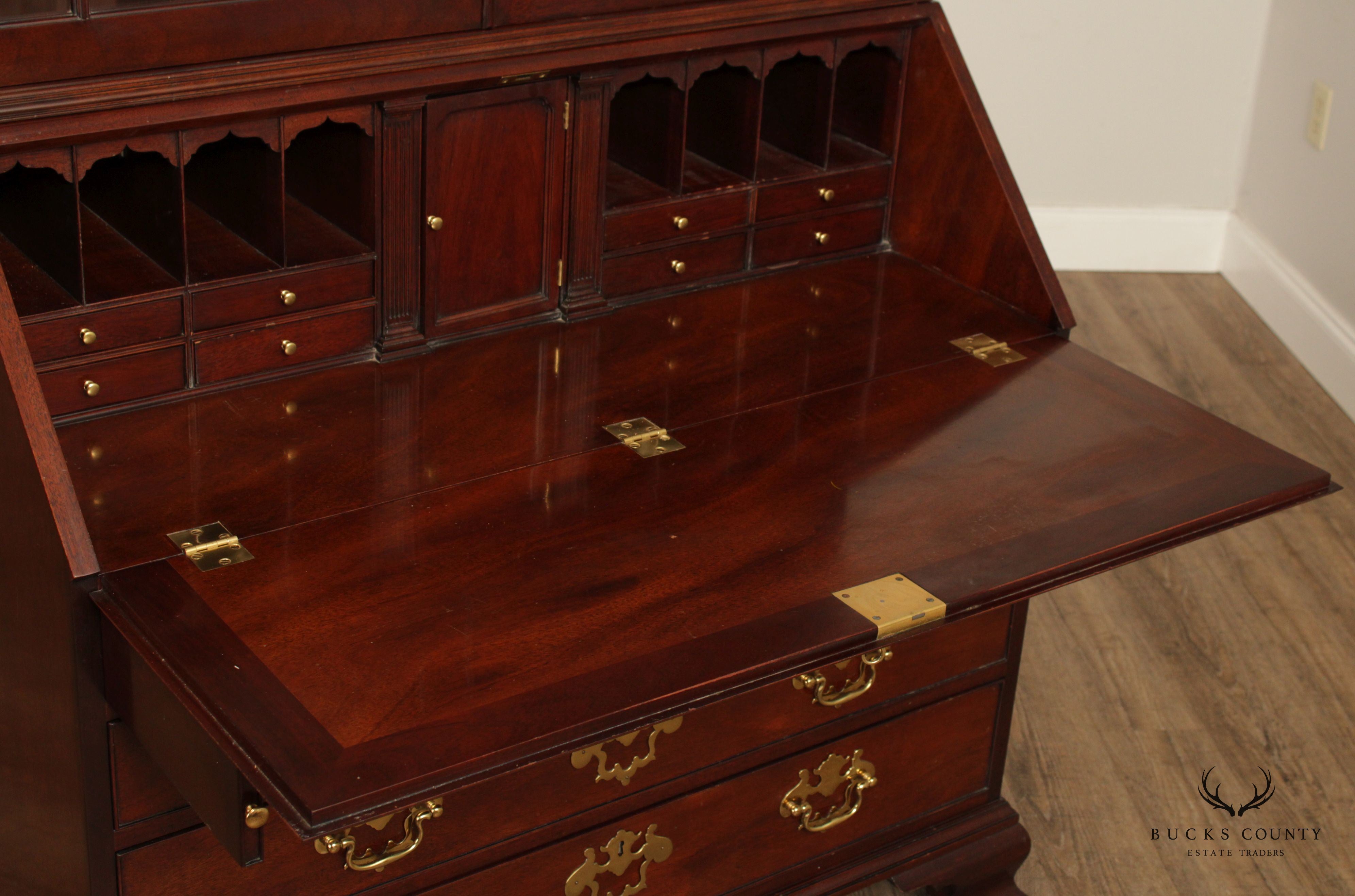 Kindel National Trust for Historic Preservation Georgian Style Mahogany Secretary Desk