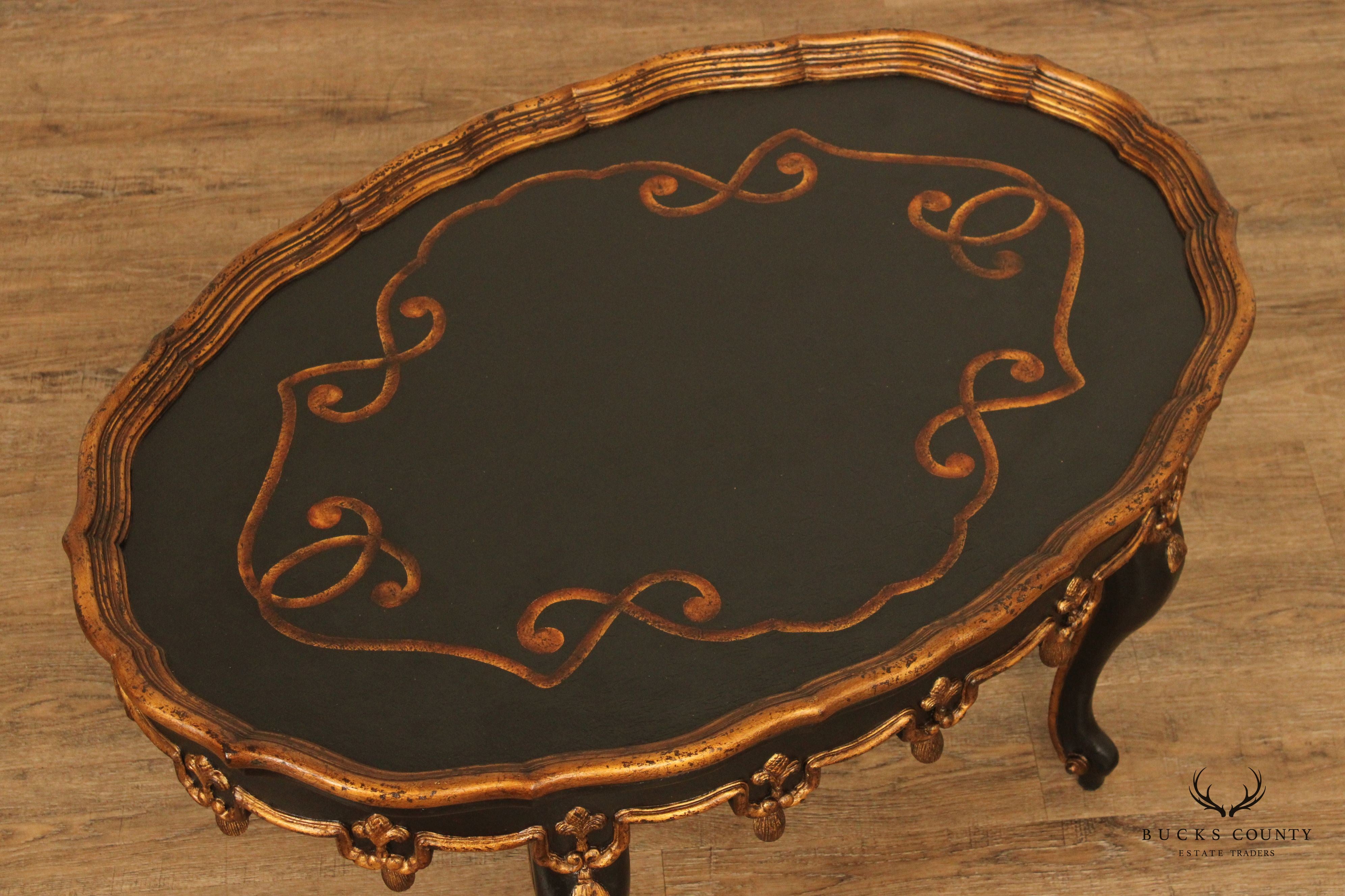 John-Richard French Louis XV Style Partial Gilt Coffee Table