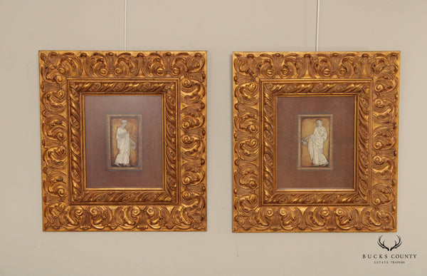 Vintage Pair Classical Greco Roman Figural Decorative Wall Plaques