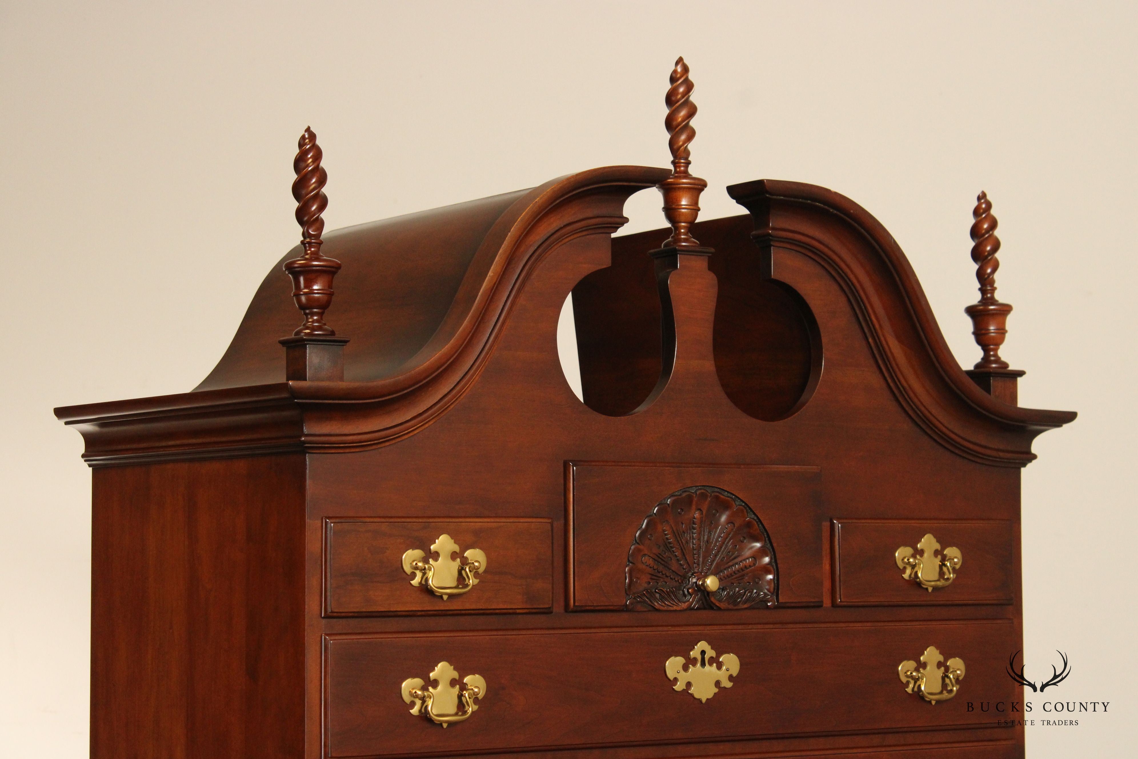 Statton Queen Anne Style Cherry Highboy Chest