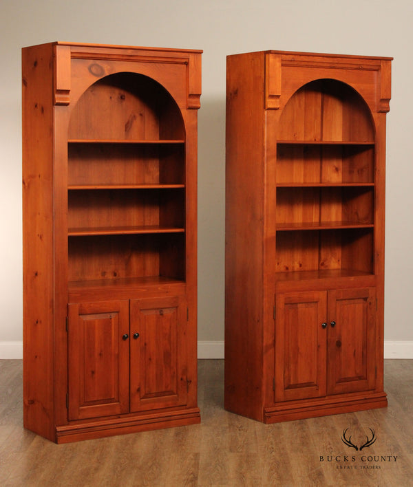 Southern Craftsmen's Guild Pair of Quality Pine Bookcase Cabinets