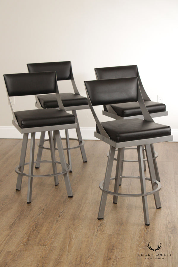 Amisco Contemporary Style Set of Four 'Fame' Swivel Counter Stools