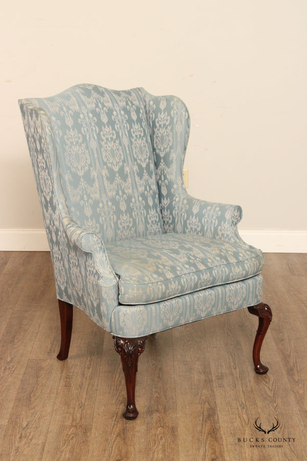 Hickory Chair Queen Anne Style Mahogany Wing Armchair