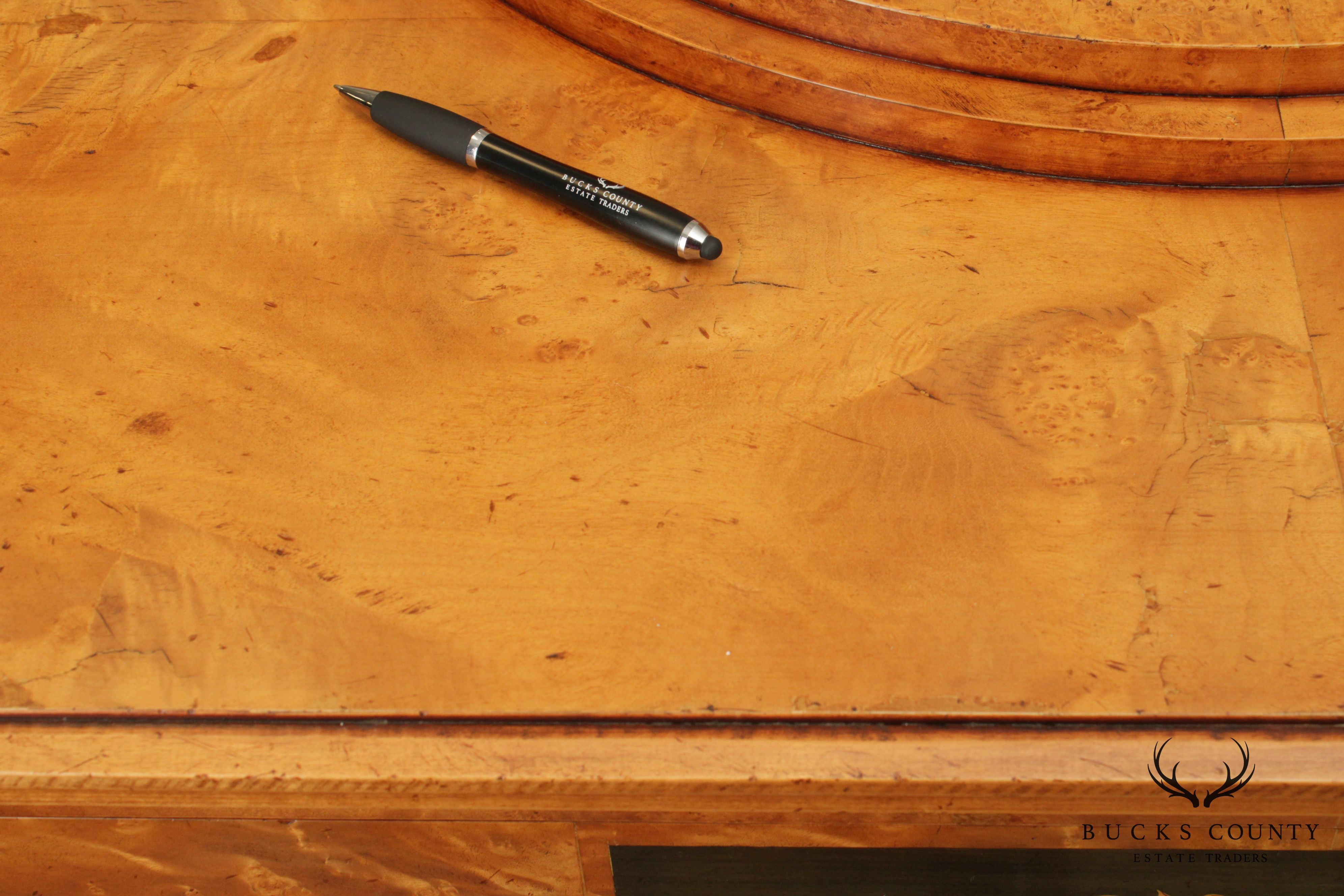 Antique 19th Century Biedermeier Burl Wood Inlaid Chest of Drawers