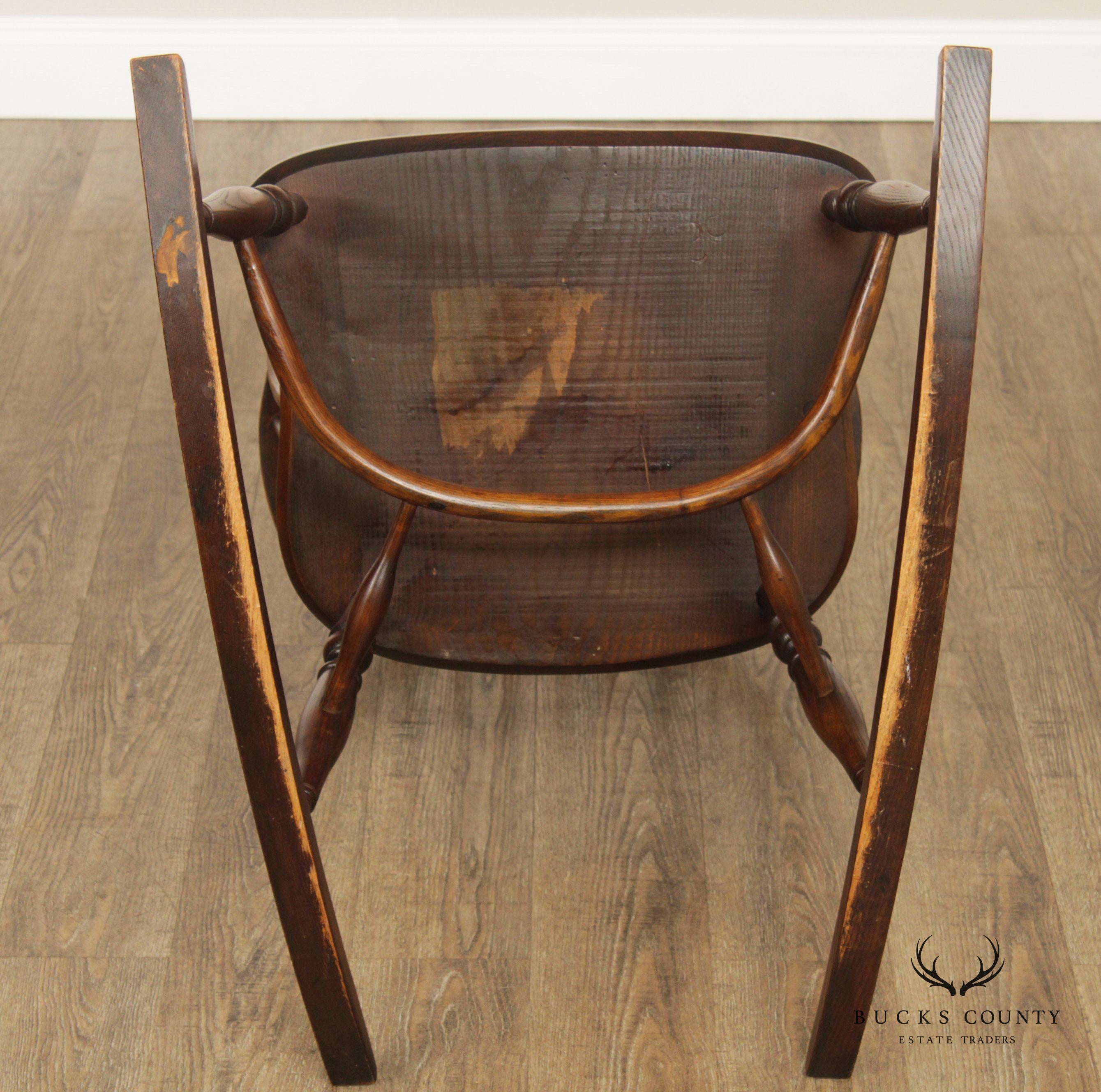 English Yew Wood Sack Back Windsor Rocker