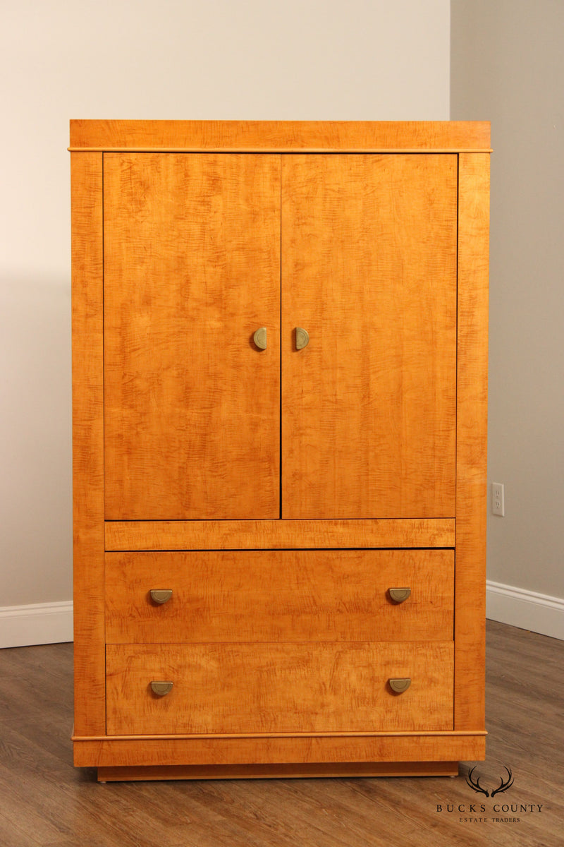 Lane Modern Biedermeier Style Maple Armoire Cabinet