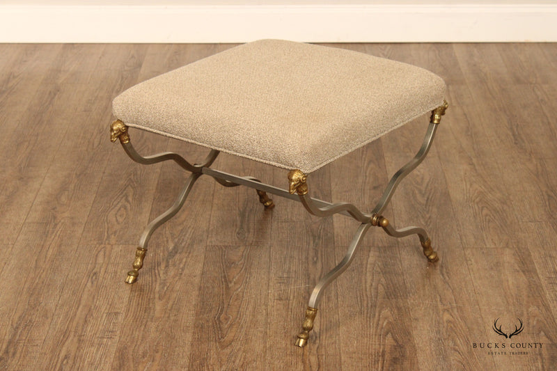 Maison Jansen Attributed Directoire Style Ram's Head Stool