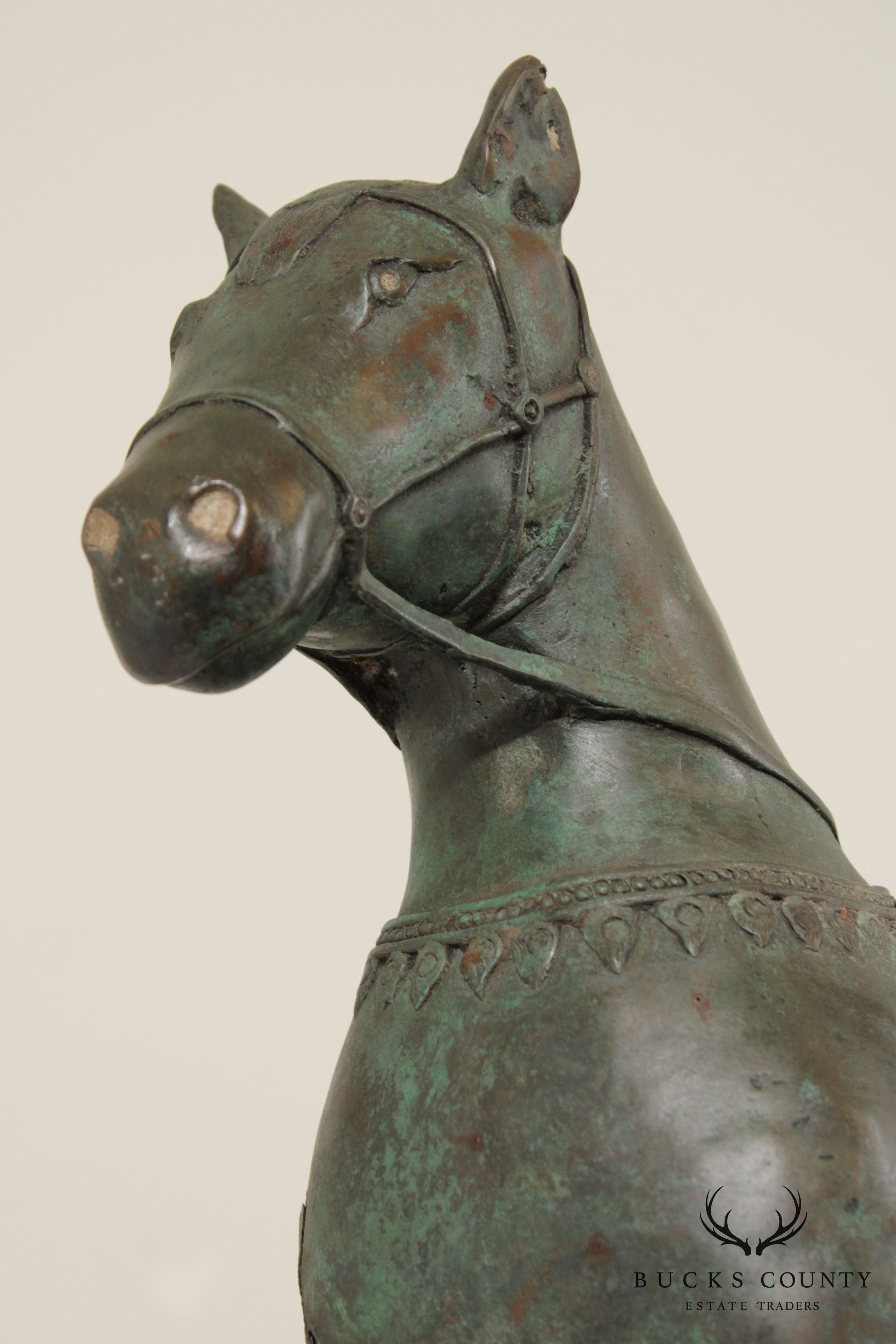 Antique Chinese Tang Style Bronze Horse Statue