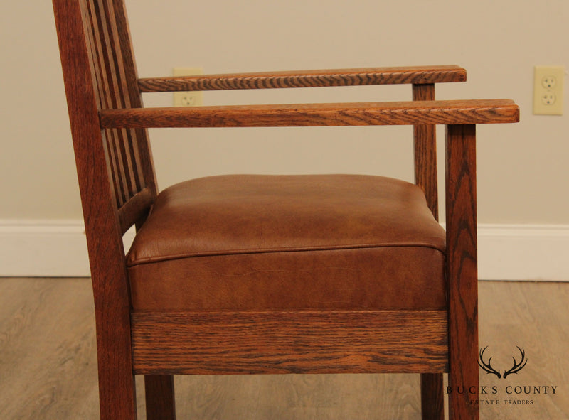 Antique Mission Oak Spindle Back Armchair